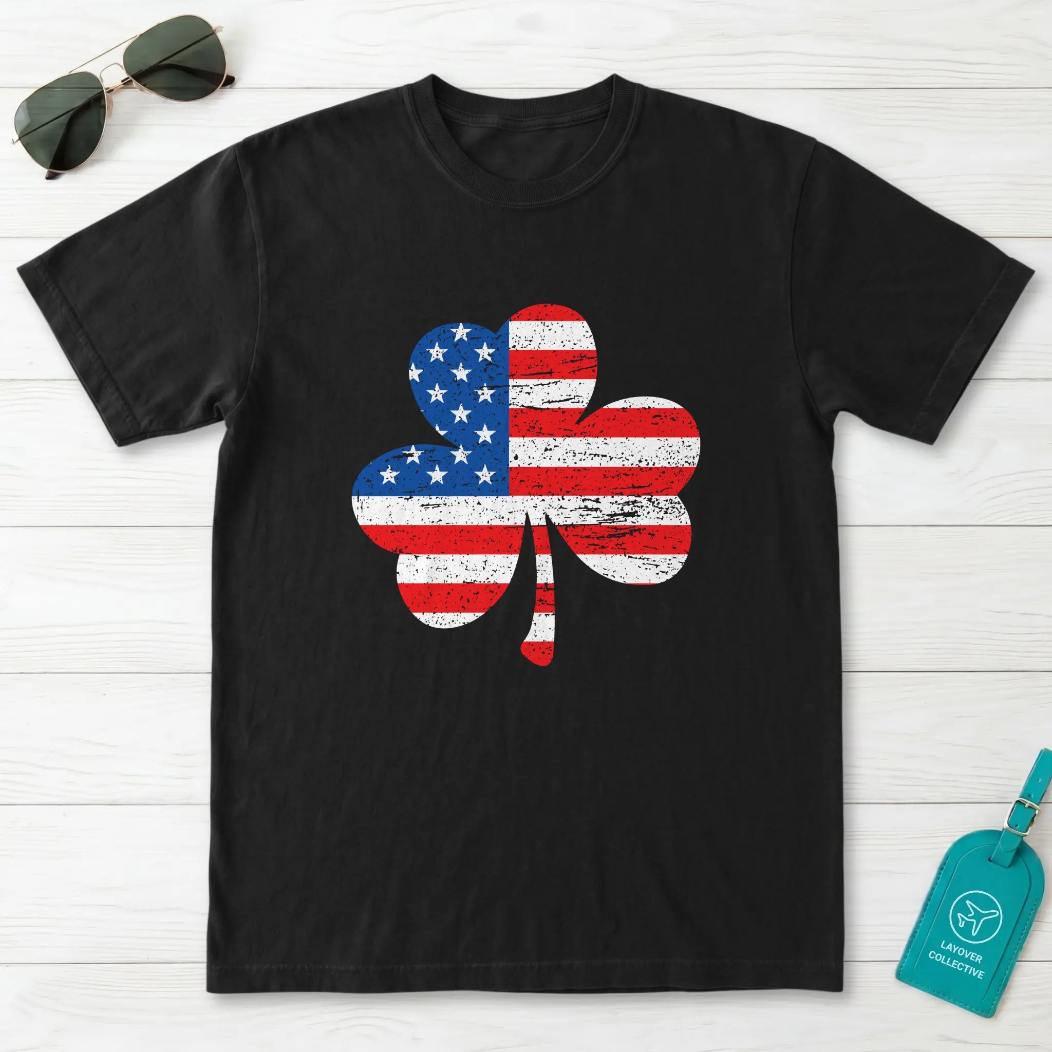American Flag Shamrock T-Shirt