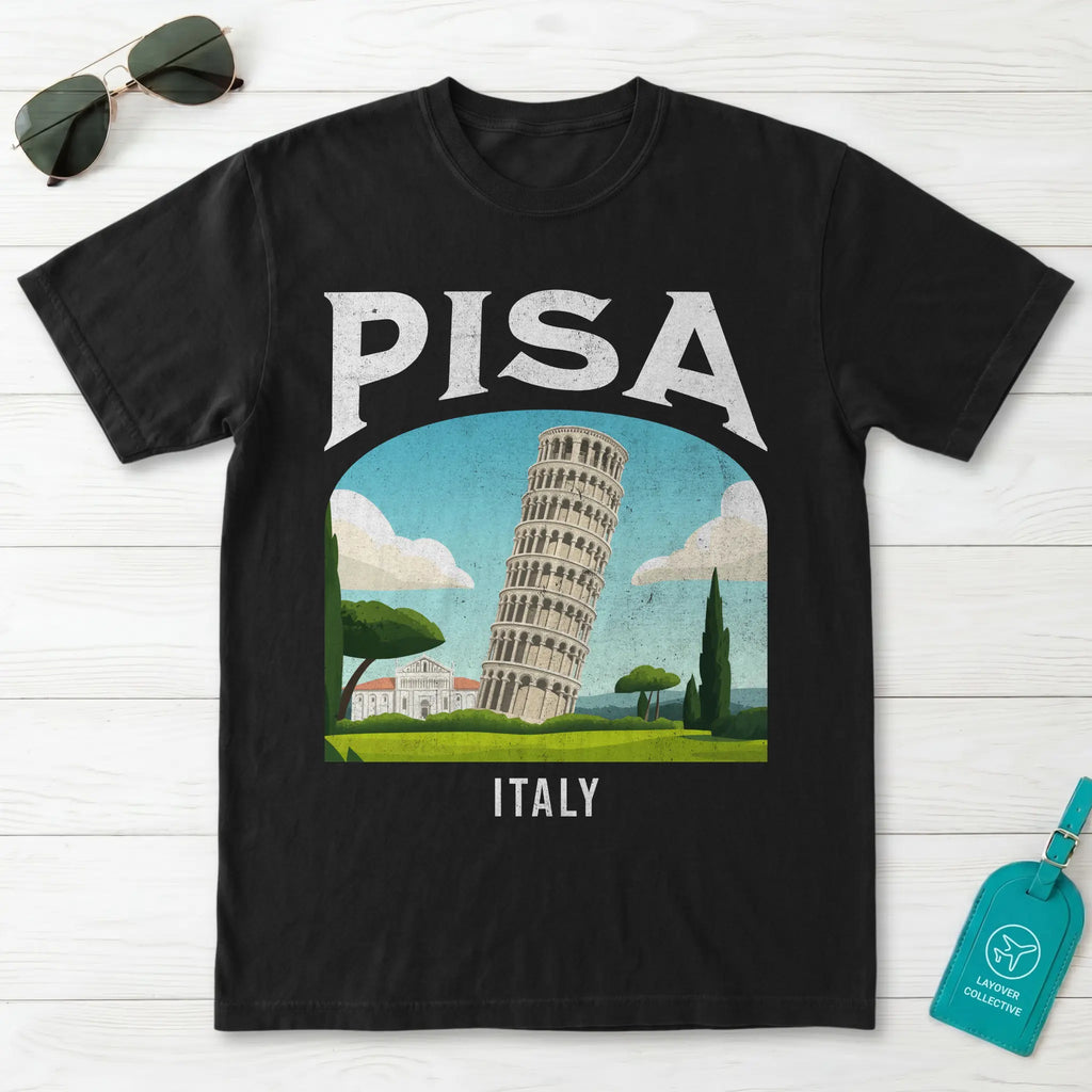 Pisa Italy Vintage Travel Poster T-Shirt