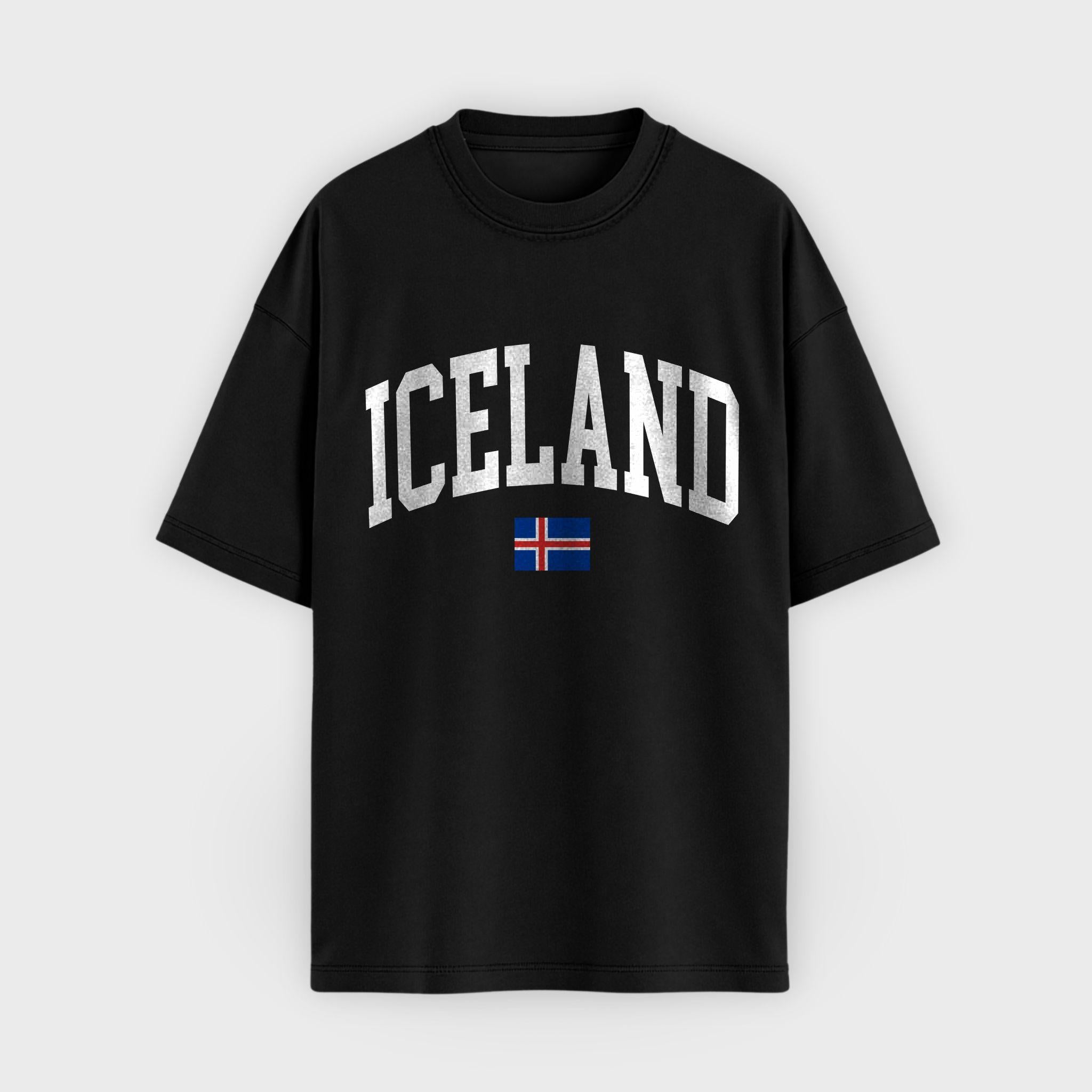 Iceland Collegiate Flag T-Shirt