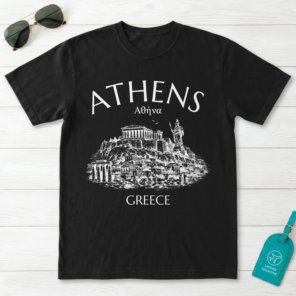 Athens Greece Acropolis Line Art Graphic T-Shirt