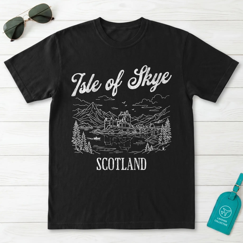 Isle of Skye Scotland Line Art T-Shirt