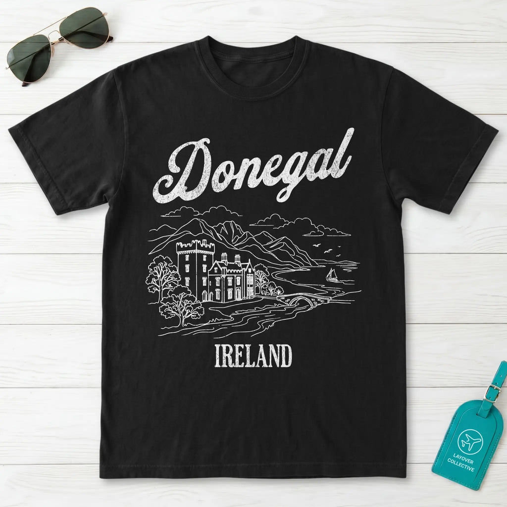 Donegal Ireland Castle Line Art T-Shirt
