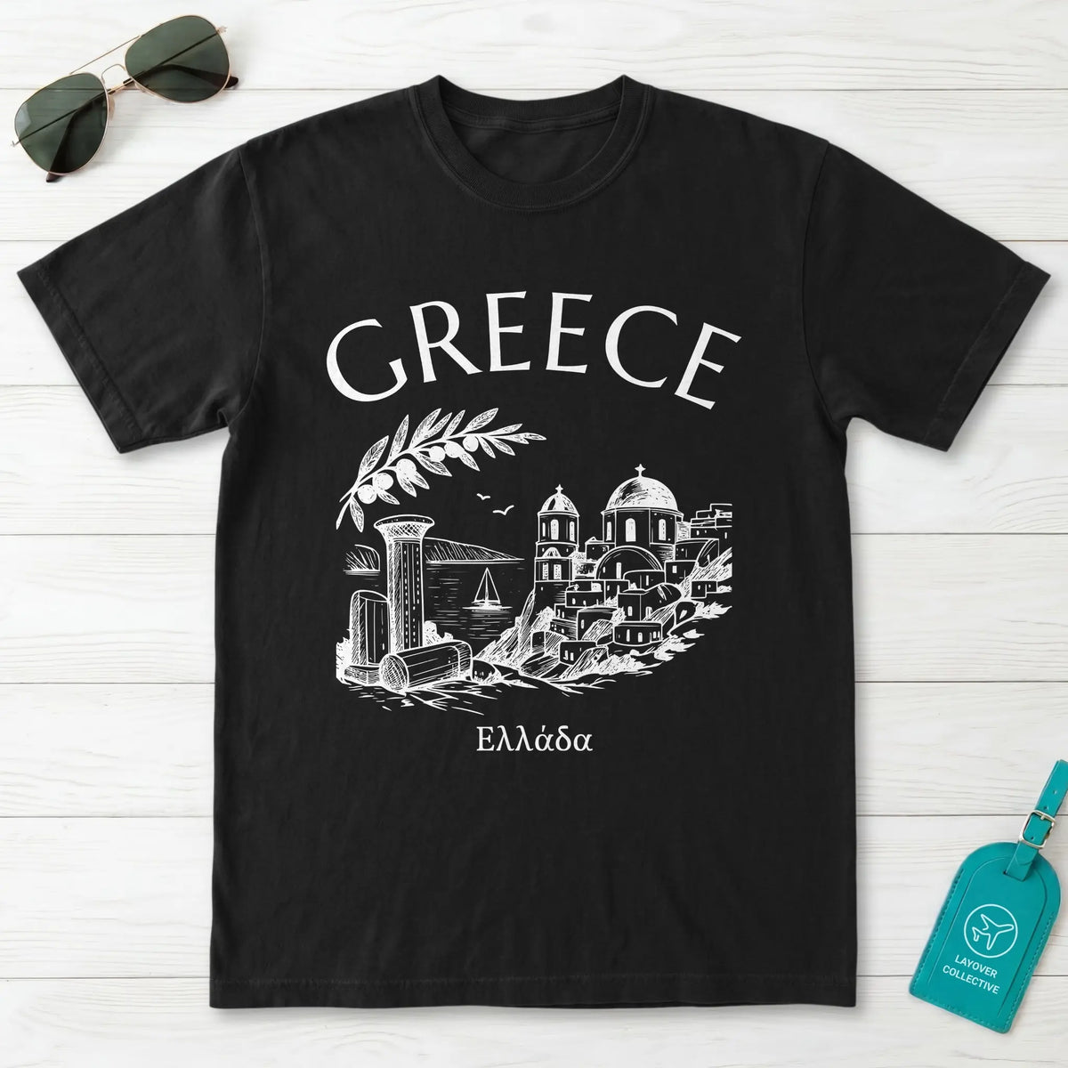 Greece Vintage Sketch T-Shirt