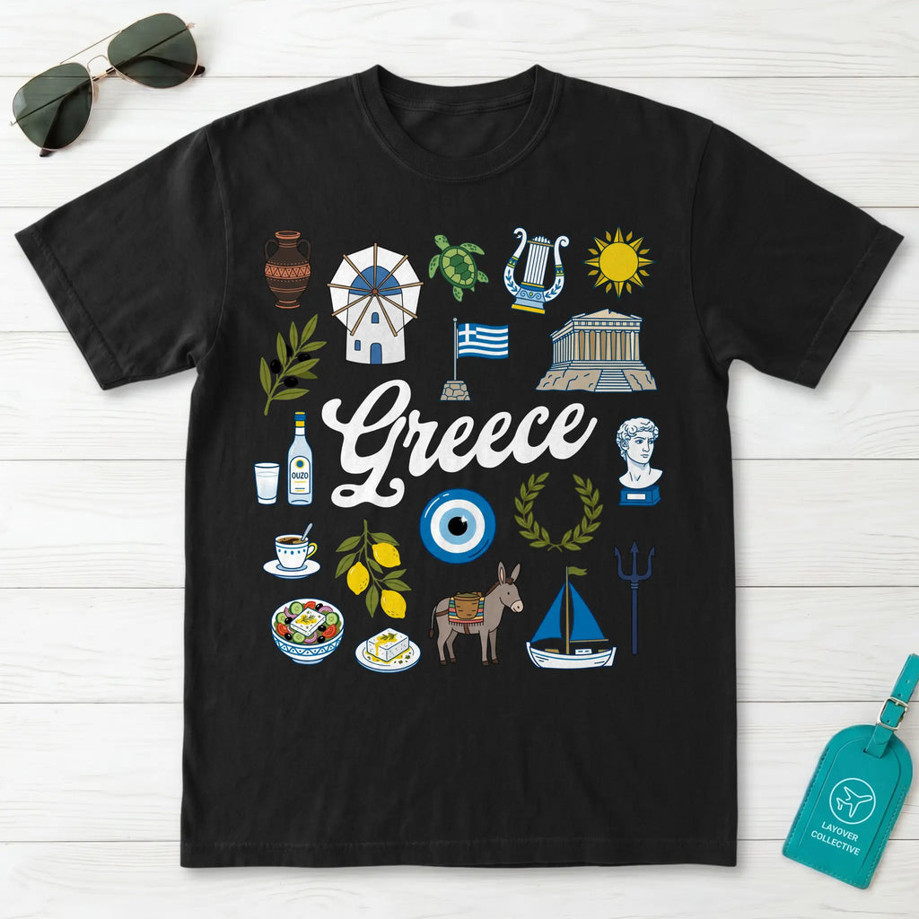 Greece Icons Graphic T-Shirt