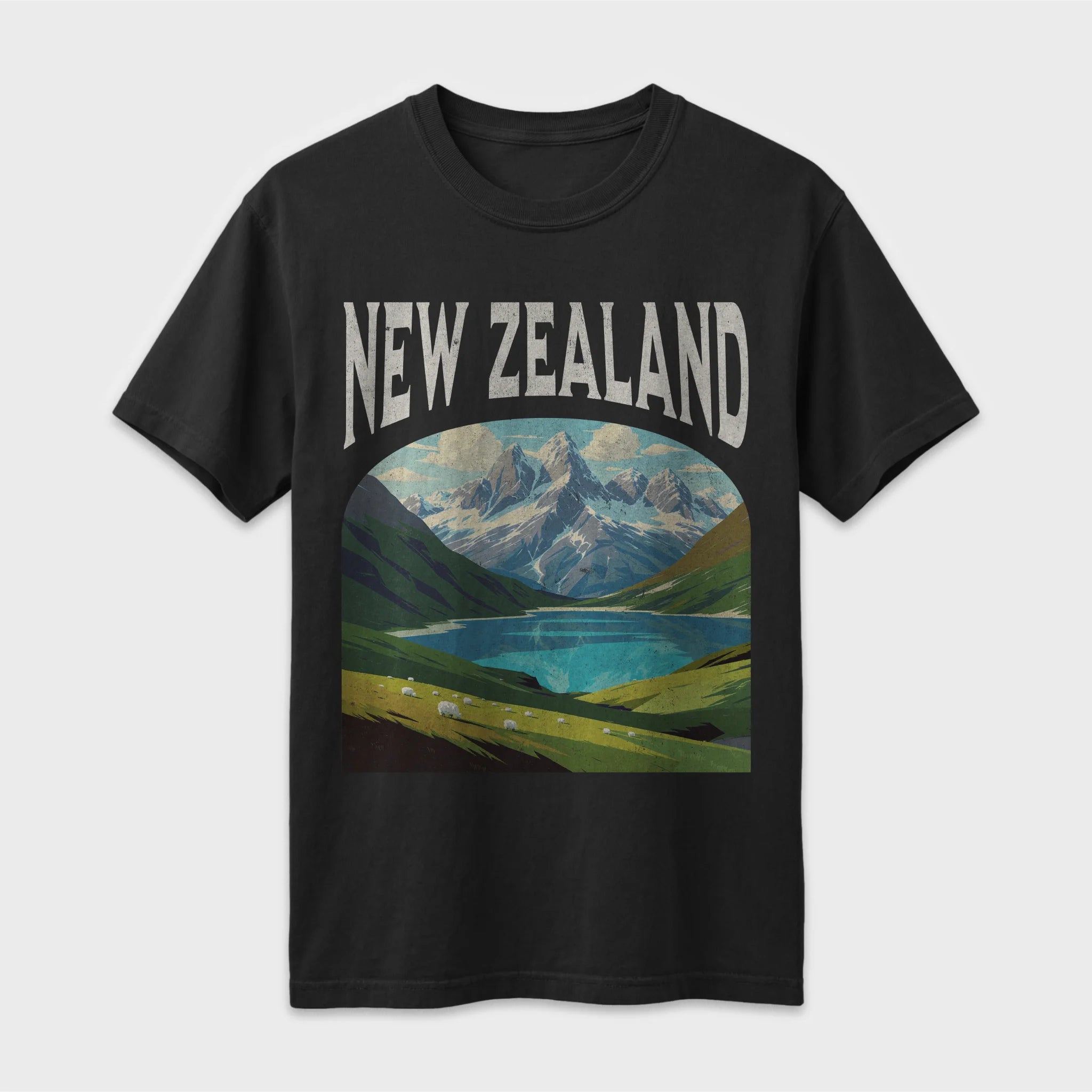 New Zealand Vintage Travel Poster T-Shirt