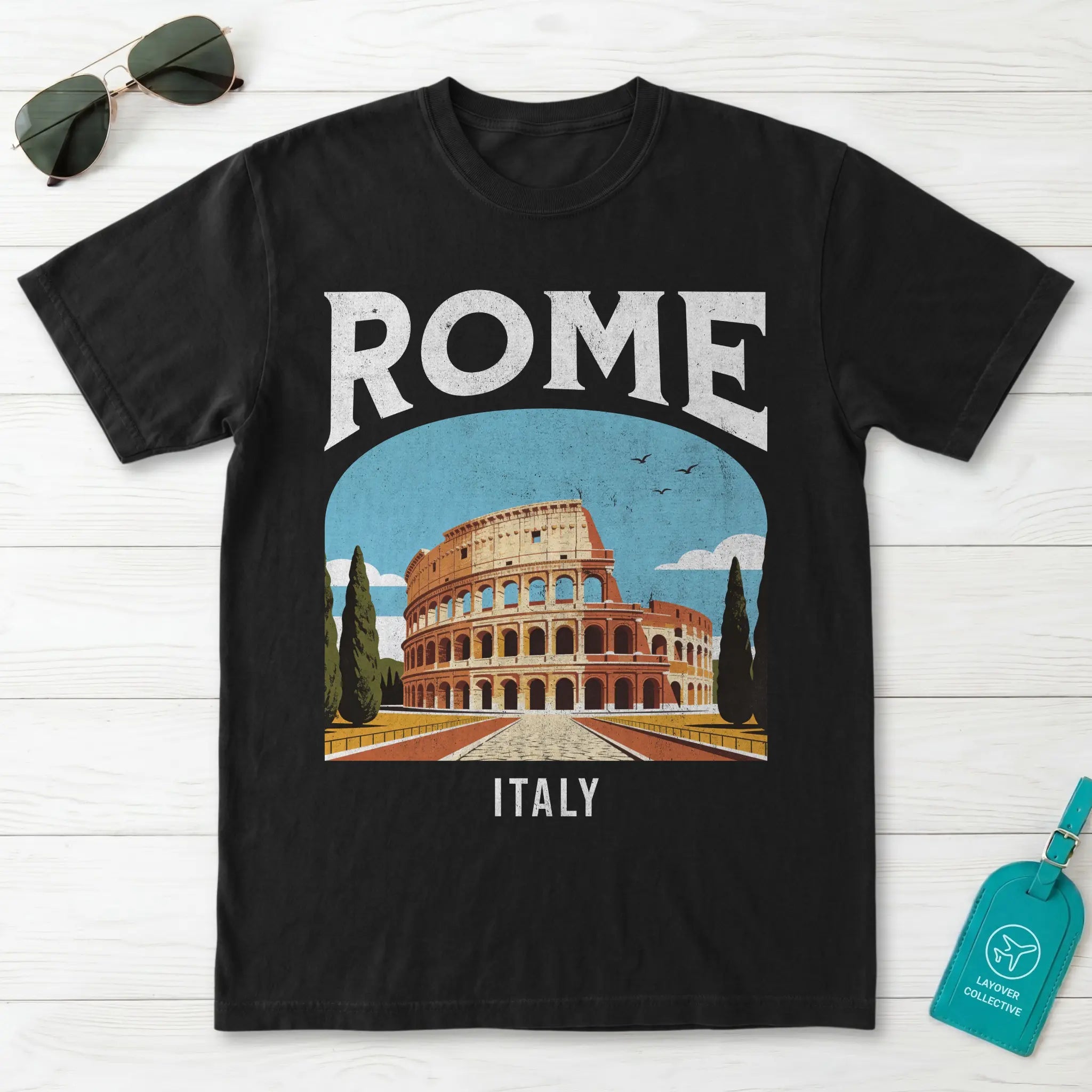 Rome Italy Vintage Travel Poster T-Shirt