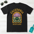 Caledonia Scotland Stained Glass Thistle T-Shirt
