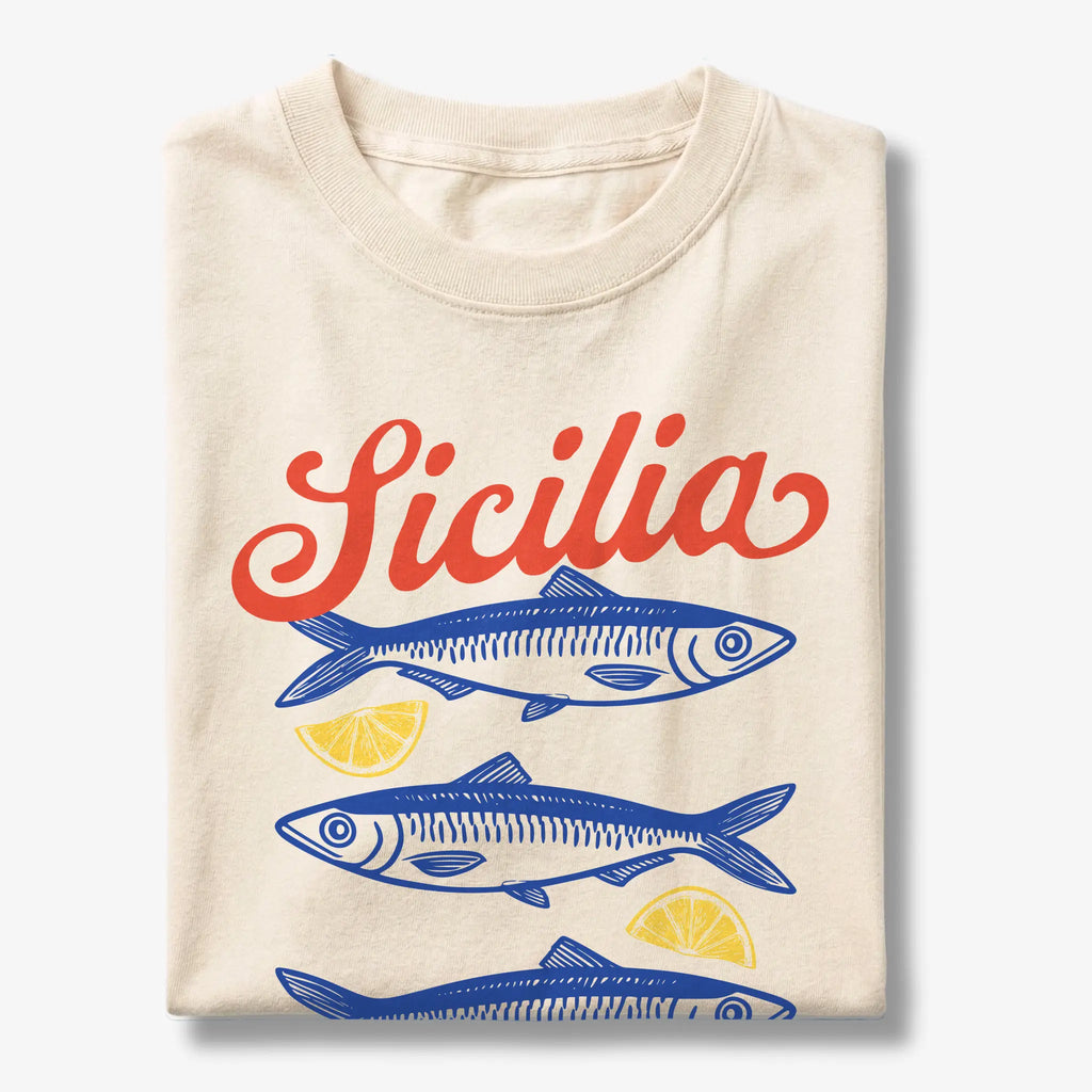 Sicilia Sardina Sicily Sardine Lemon Graphic T-Shirt