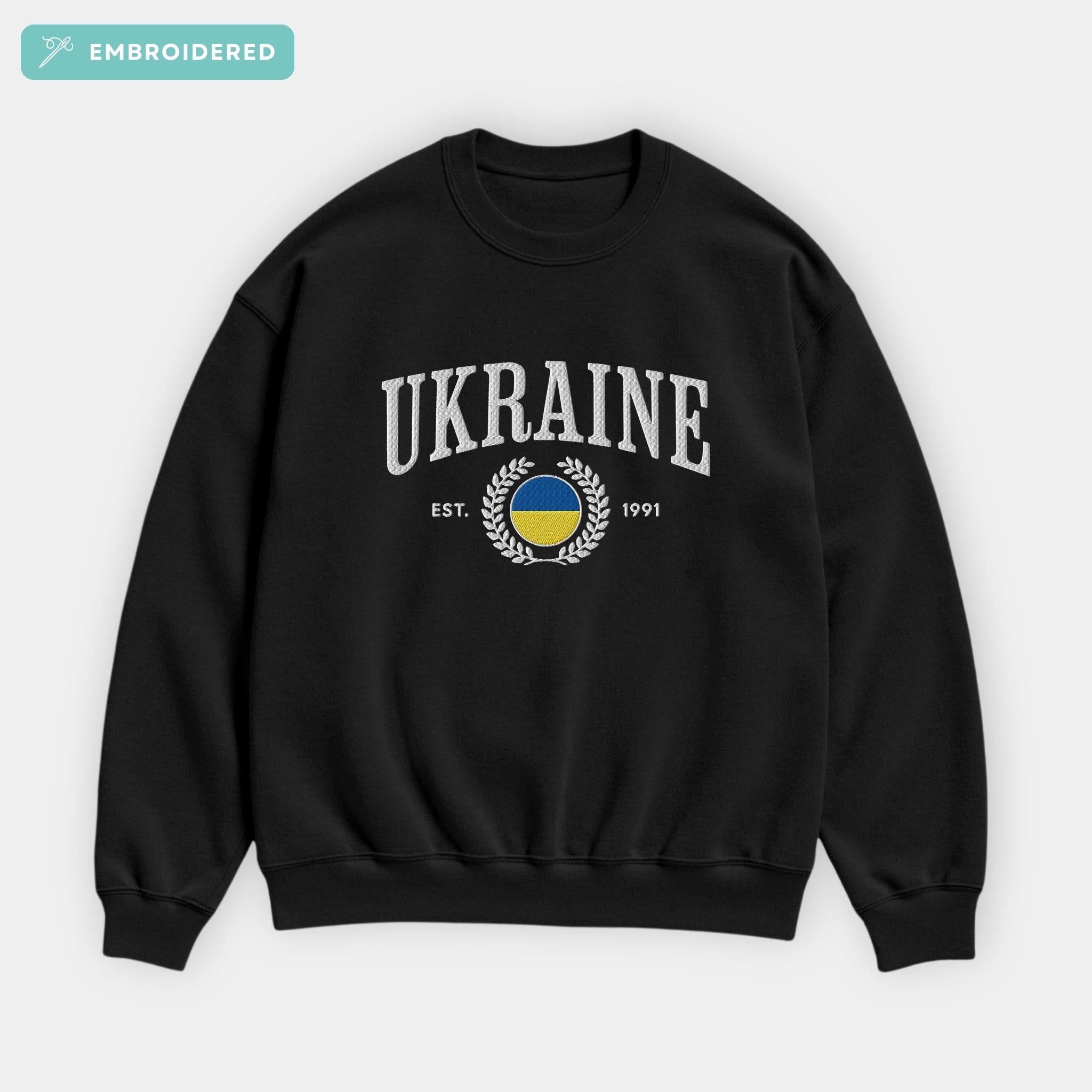 Ukraine Crest Embroidered Sweatshirt