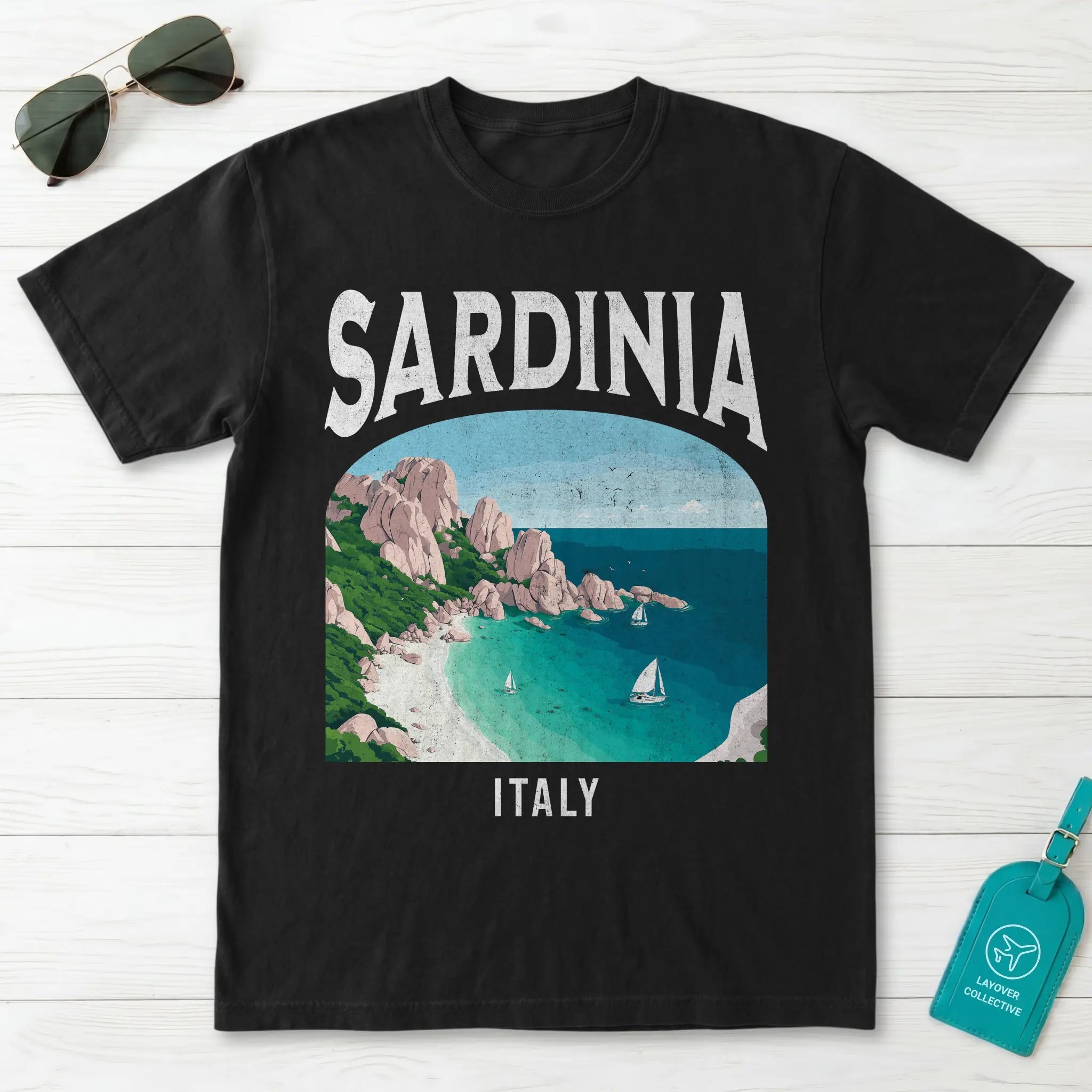 Sardinia Italy Vintage Travel Poster T-Shirt