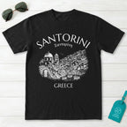 Santorini Greece Village Vintage Sketch Graphic T-Shirt