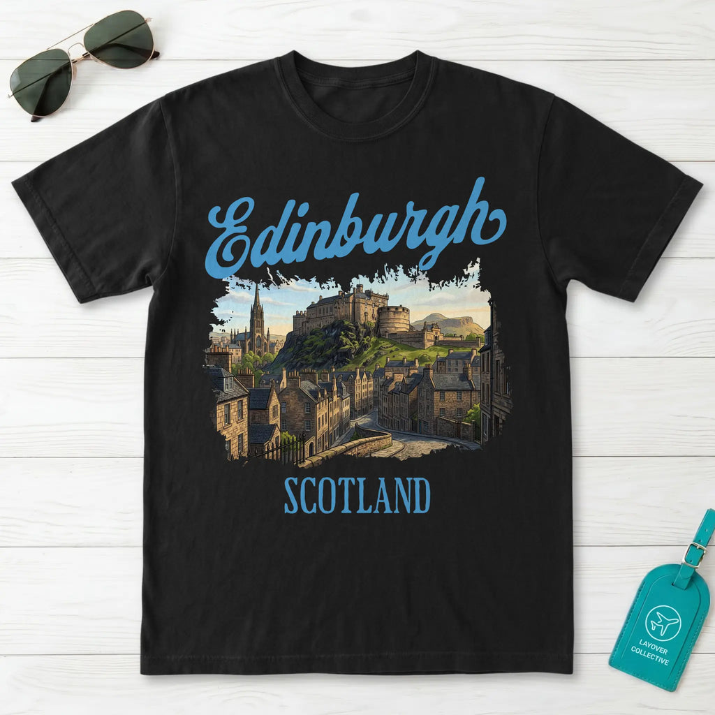 Edinburgh Retro Travel Poster T-Shirt