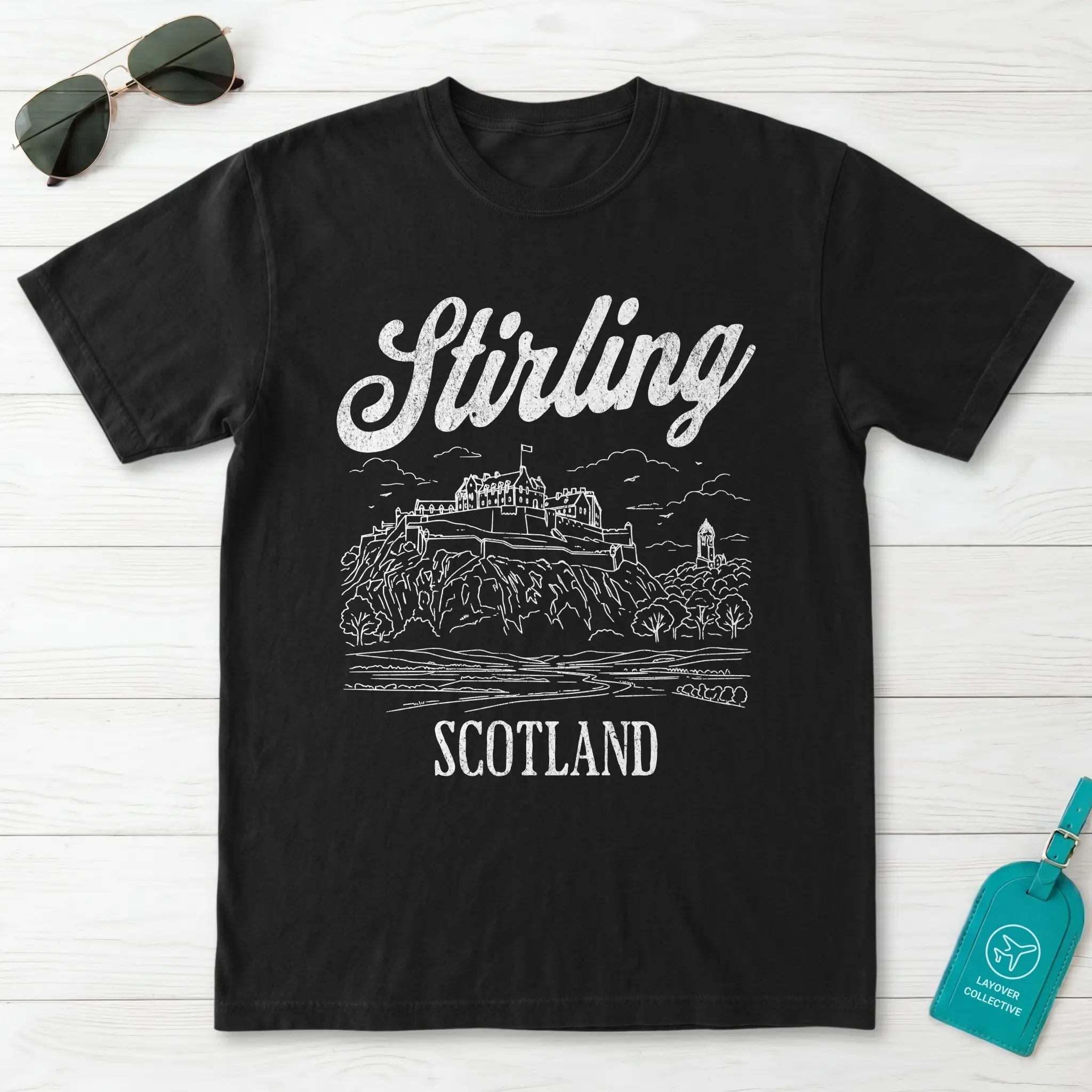 Stirling Scotland Line Art T-Shirt