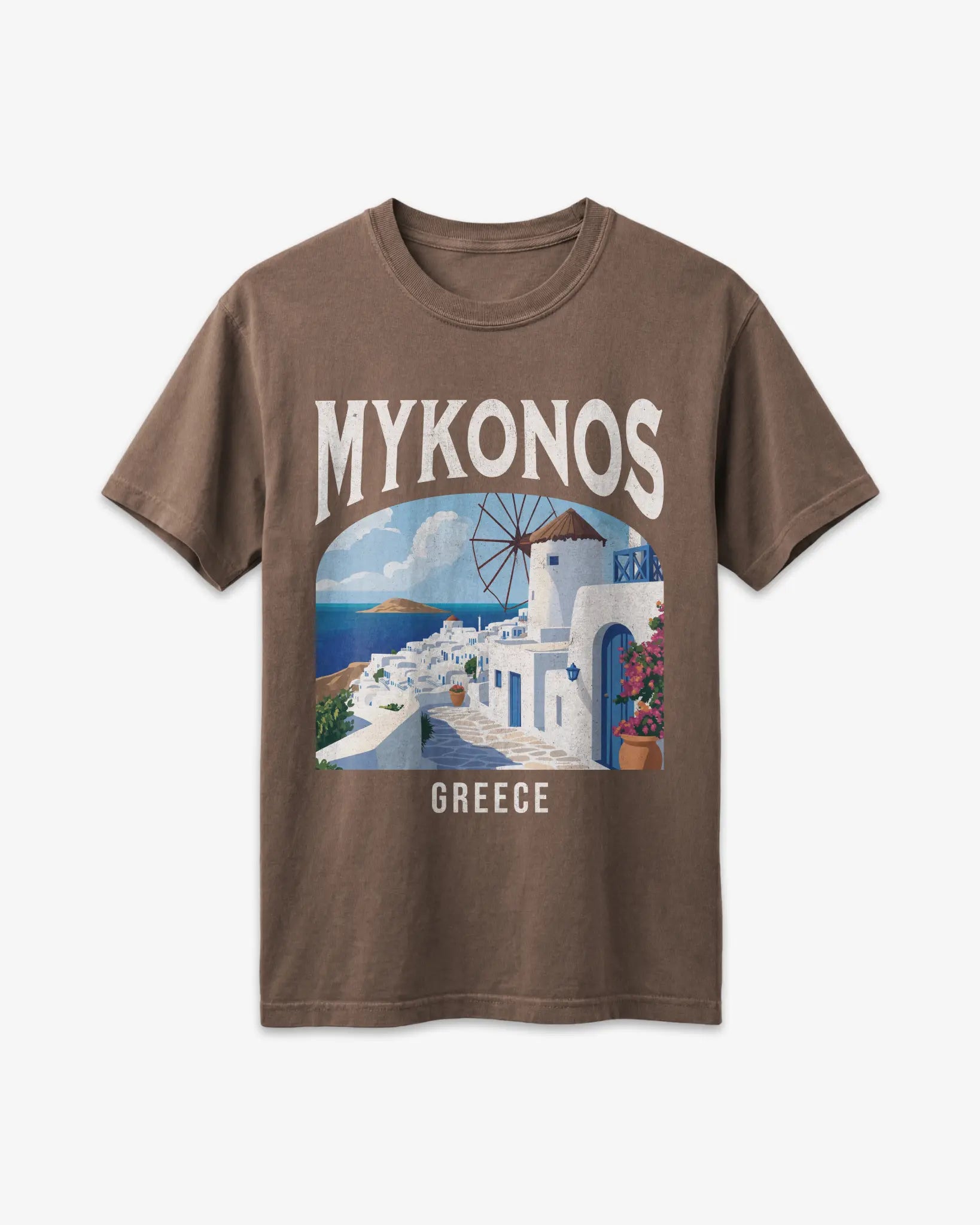 Mykonos Greece Vintage Travel Poster T-Shirt