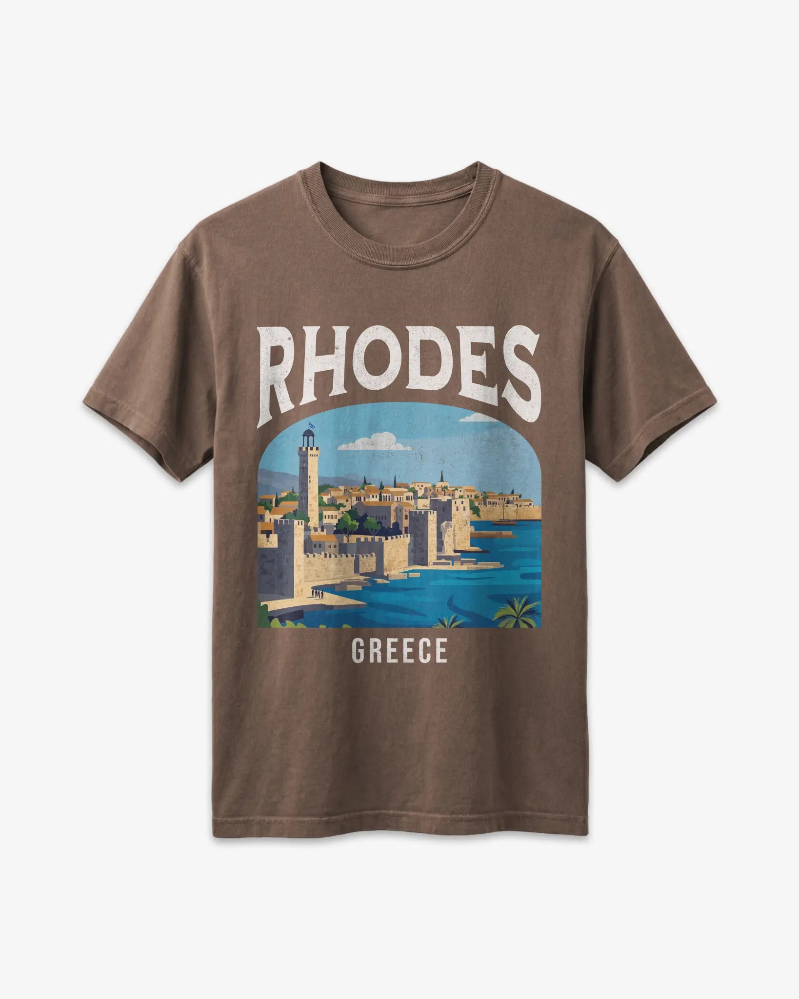 Rhodes Greece Vintage Travel Poster T-Shirt