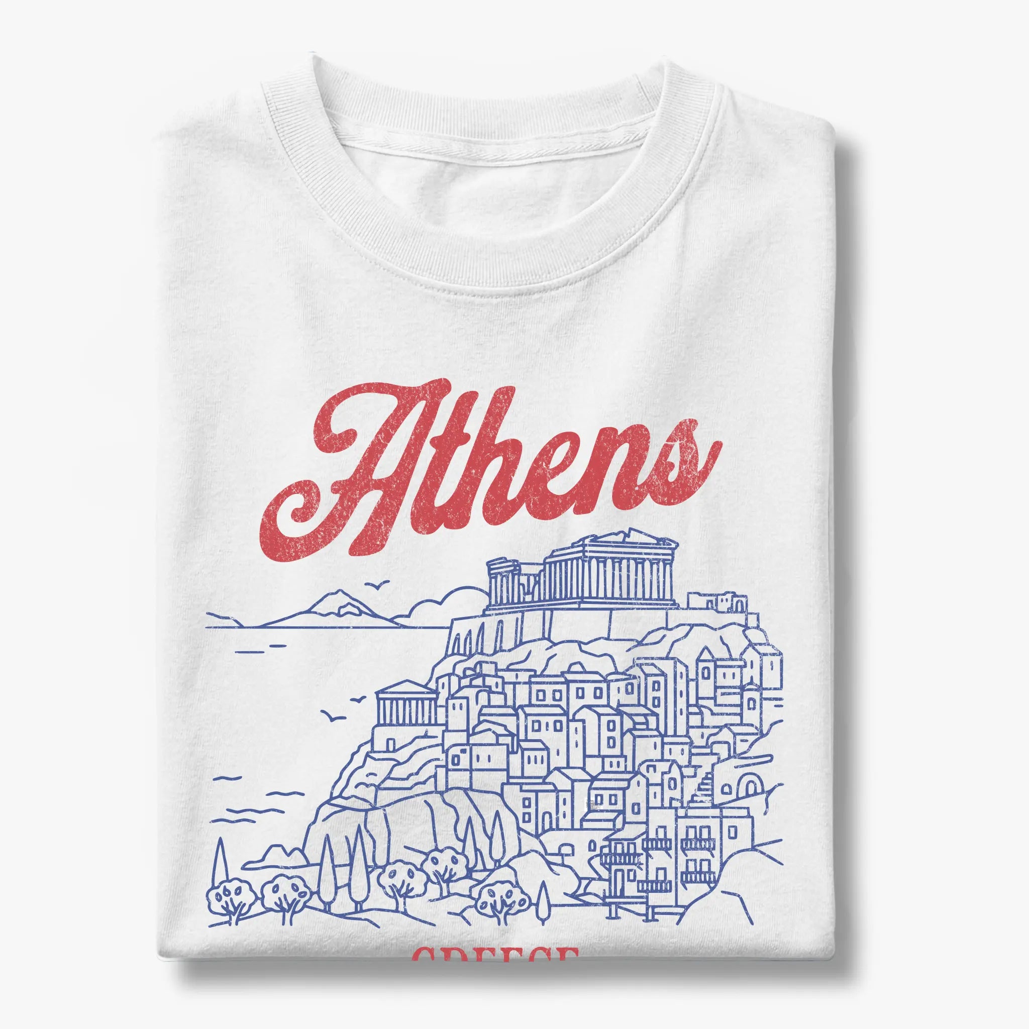 Athens Greece Acropolis Line Art Graphic T-Shirt