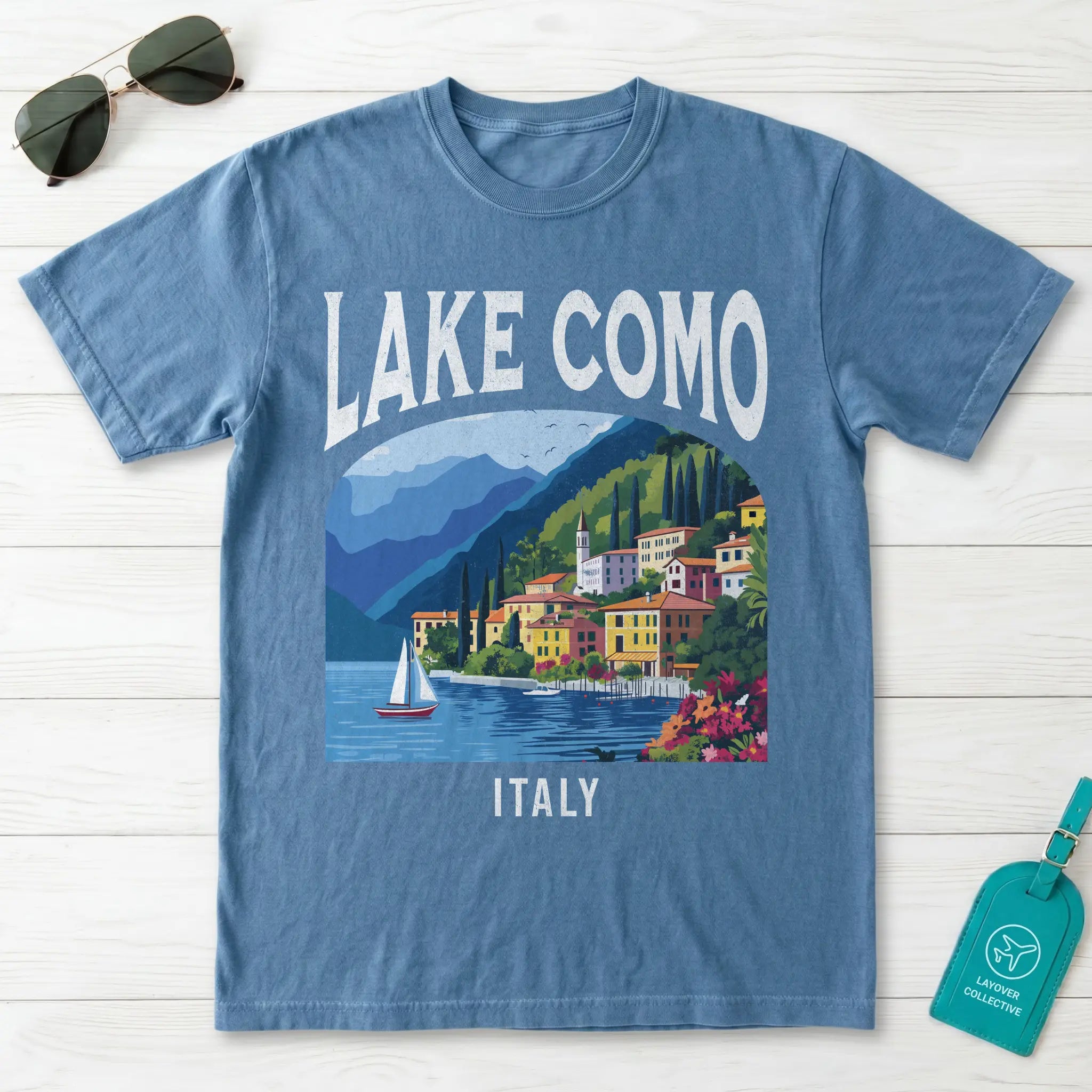 Lake Como Italy Vintage Travel Poster T-Shirt
