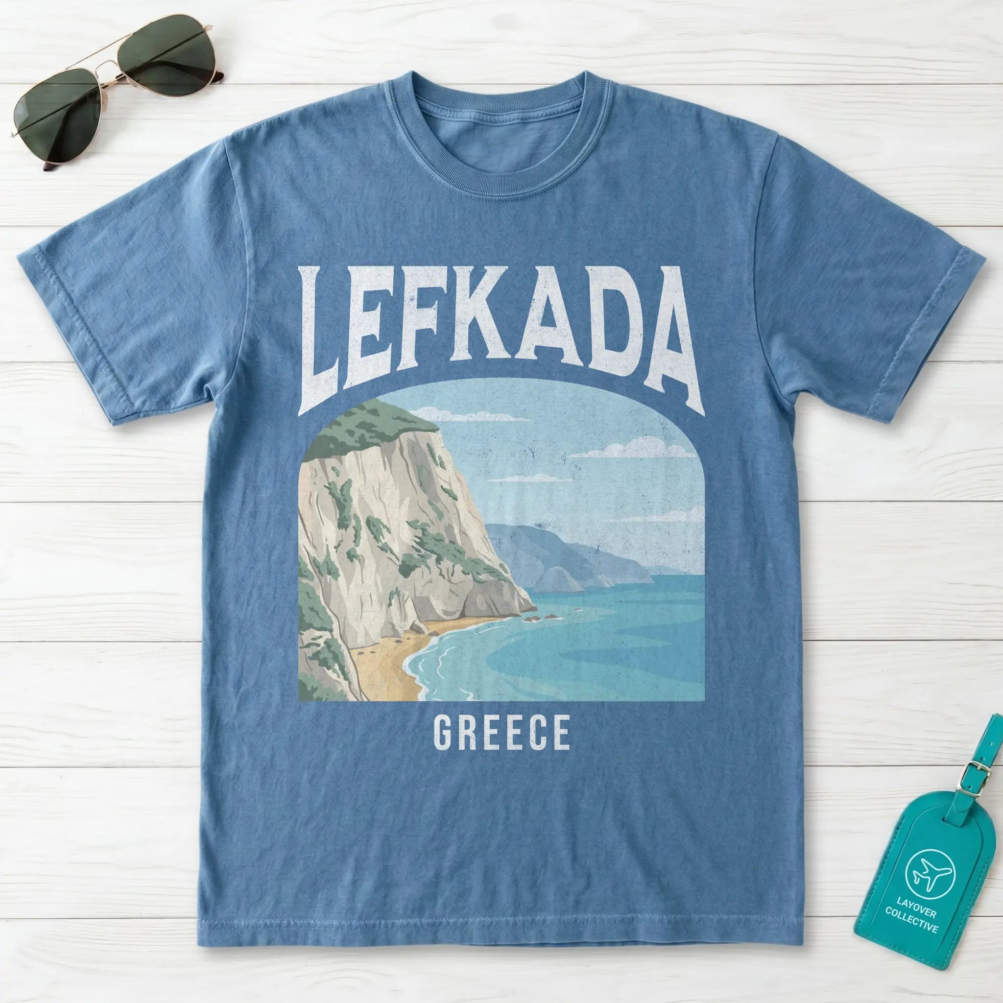 Lefkada Greece Vintage Travel Poster T-Shirt