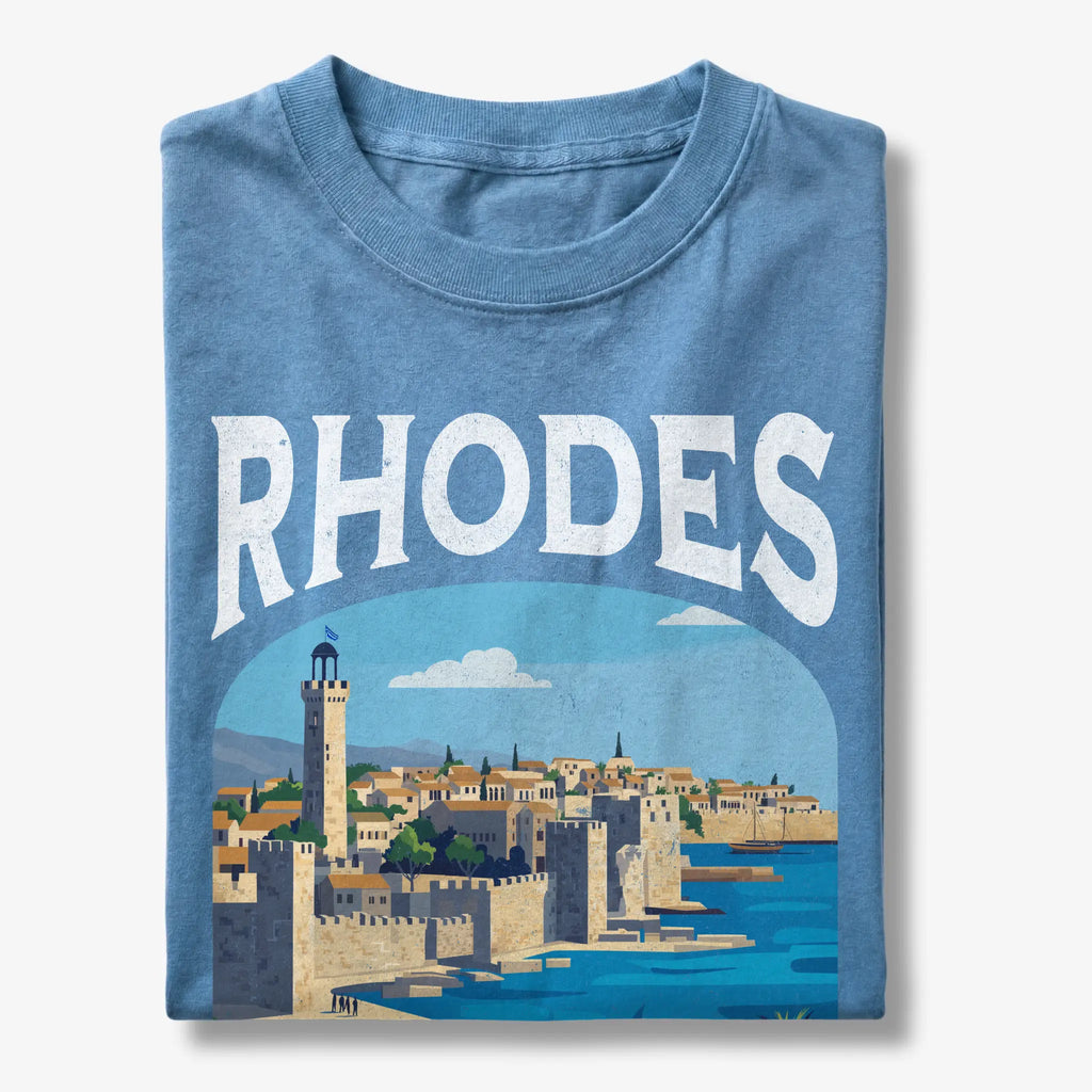 Rhodes Greece Vintage Travel Poster T-Shirt