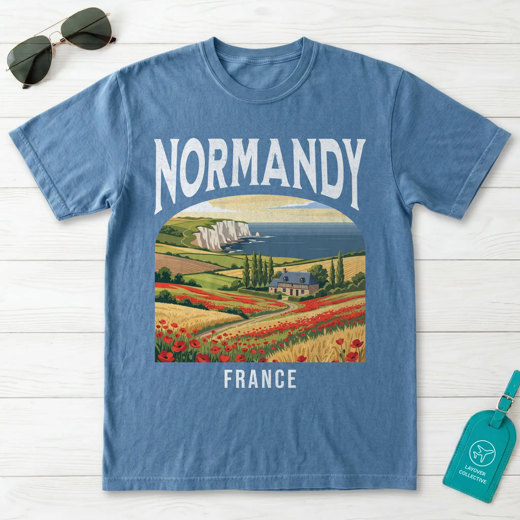 Normandy France Vintage Travel Poster T-Shirt
