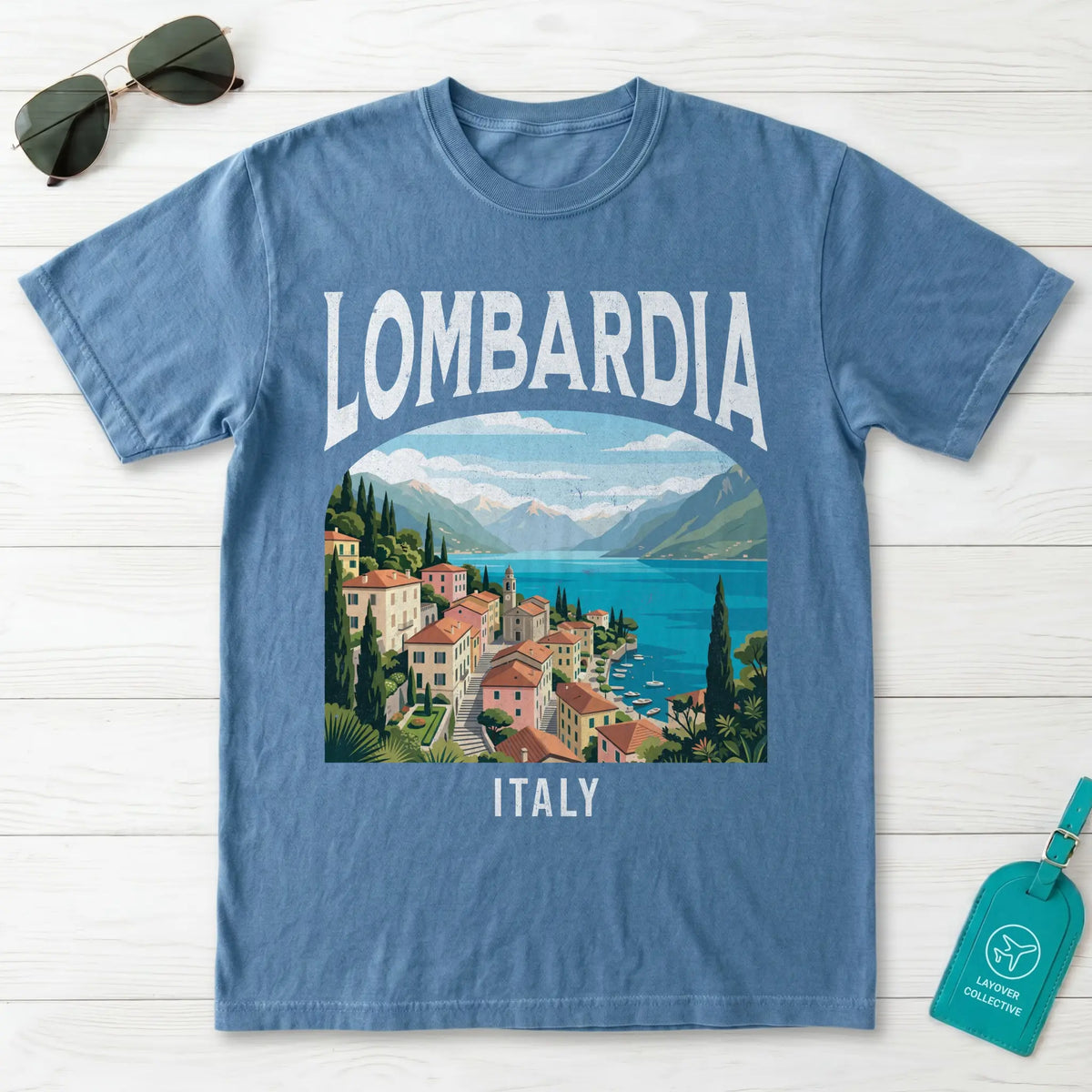 Lombardia Italy Vintage Travel Poster T-Shirt