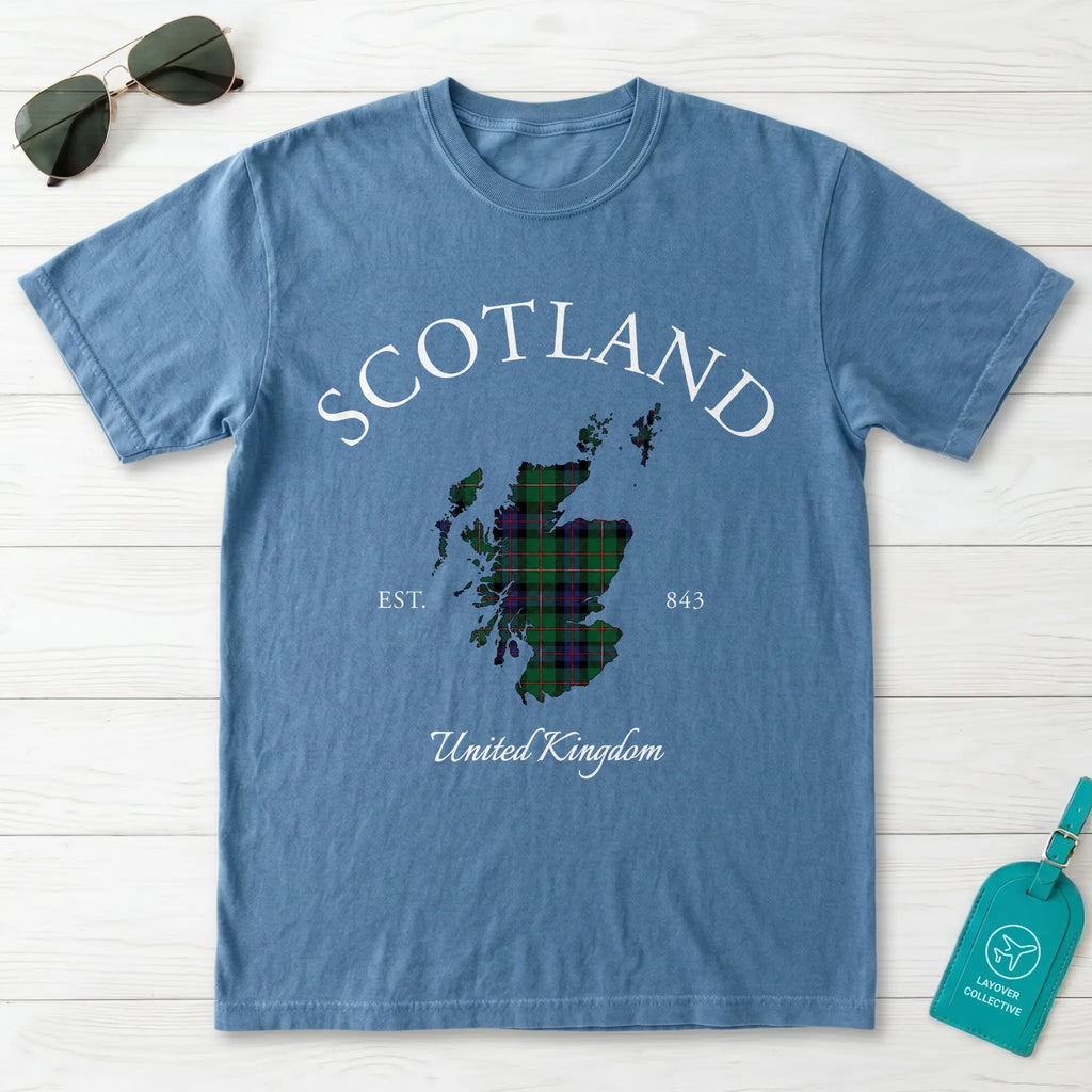 Scotland Tartan Map T-Shirt