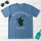 Scotland Tartan Map T-Shirt