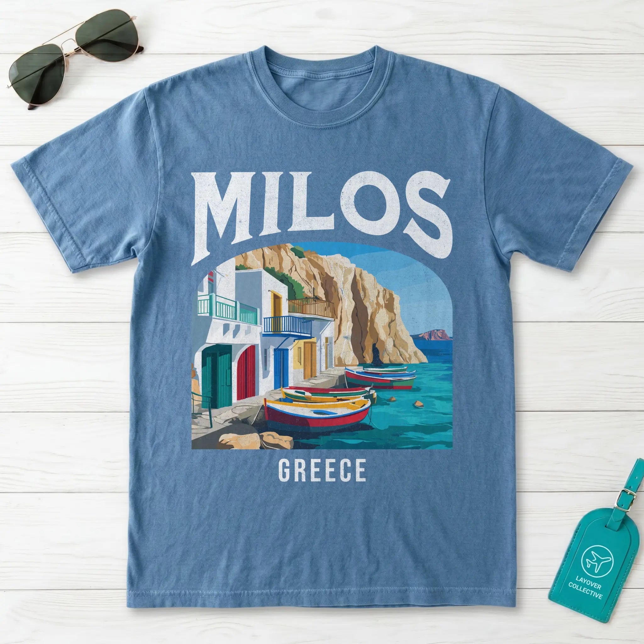Milos Greece Vintage Travel Poster T-Shirt