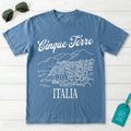 Cinque Terre Italia Line Art Sketch Coastal Village Graphic T-Shirt