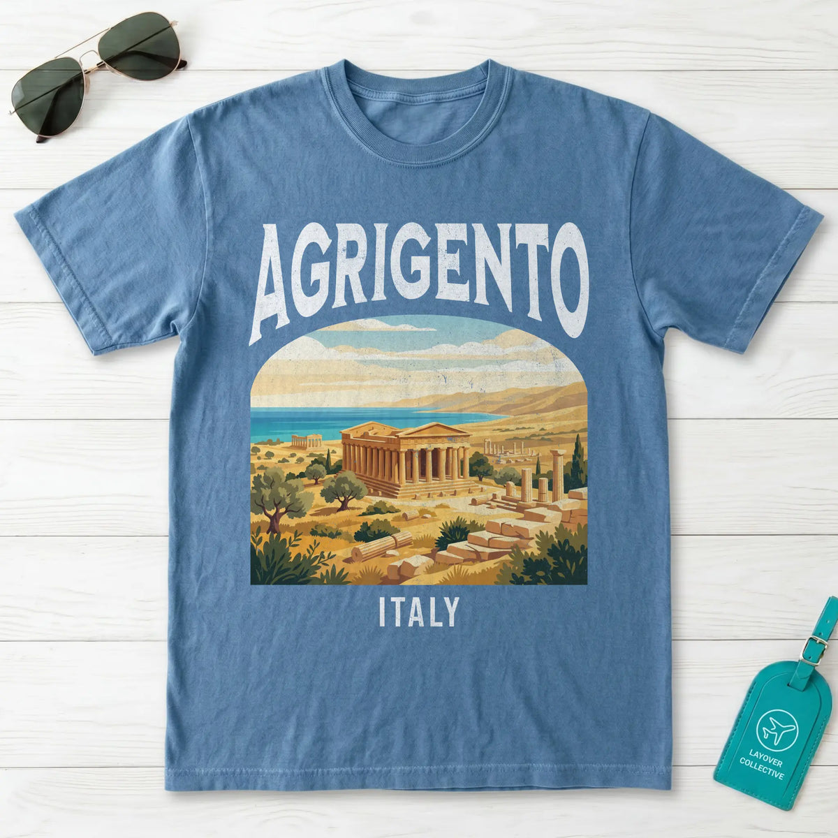 Agrigento Italy Vintage Travel Poster T-Shirt