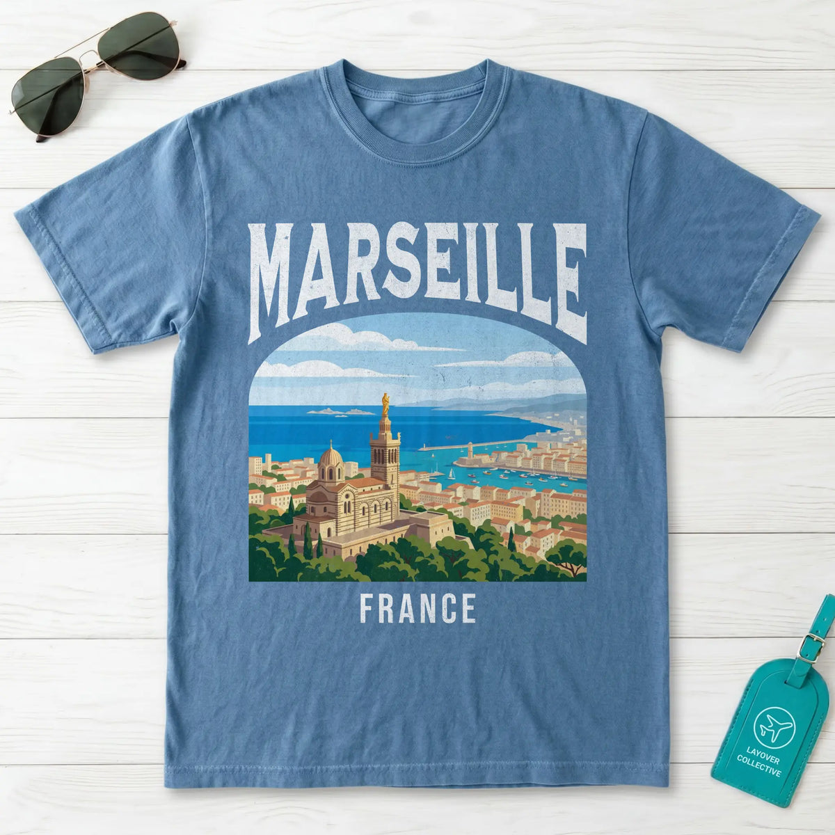 Marseille France Vintage Travel Poster T-Shirt