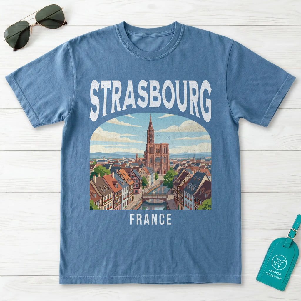 Strasbourg France Vintage Travel Poster T-Shirt