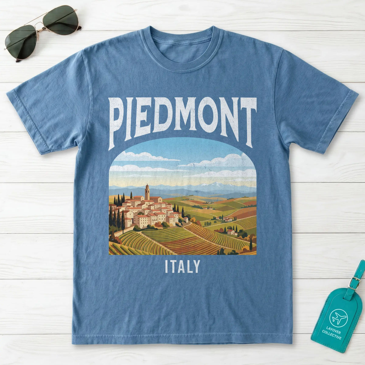 Piedmont Italy Vintage Travel Poster T-Shirt