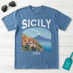 Sicily Italy Vintage Travel Poster T-Shirt