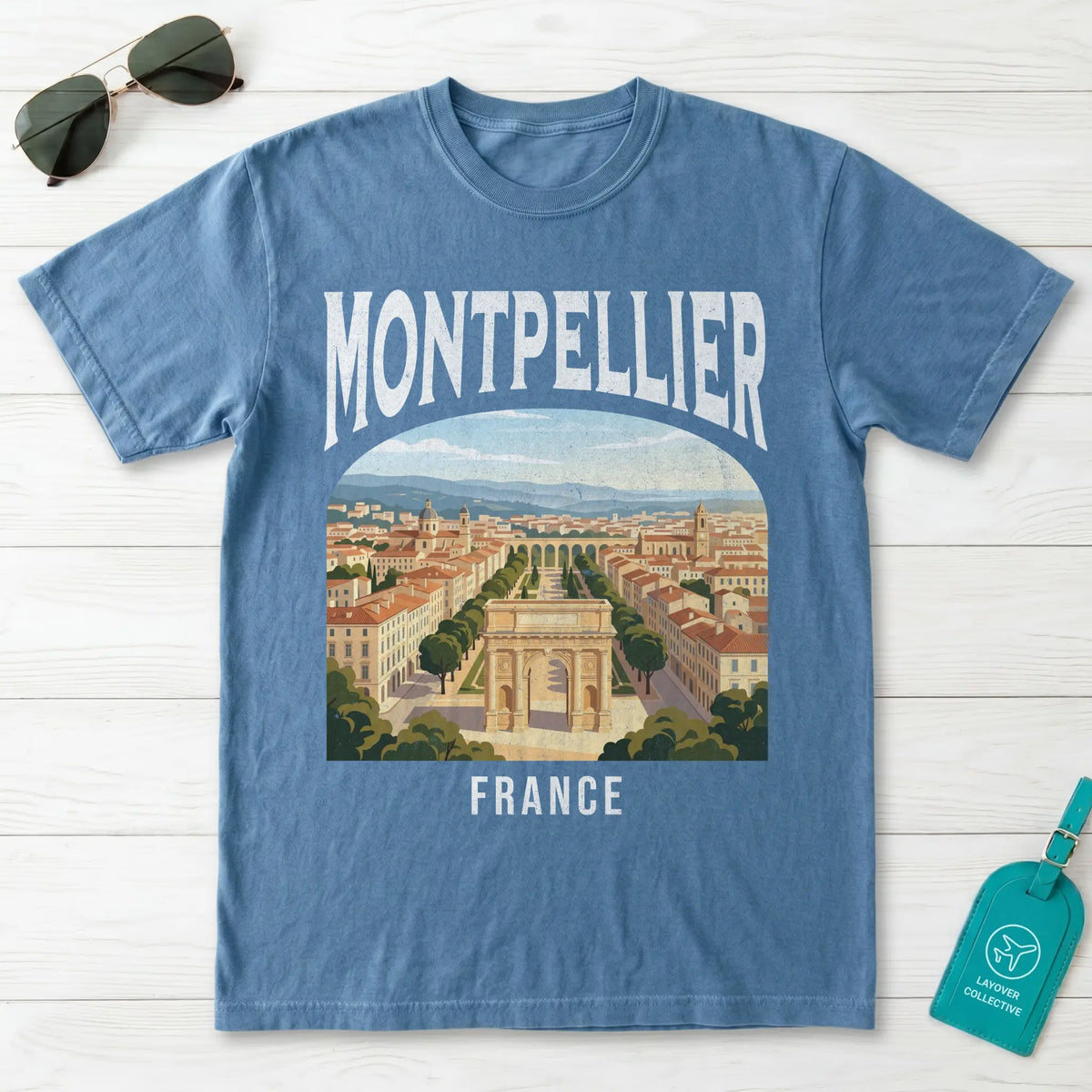 Montpellier France Vintage Travel Poster T-Shirt