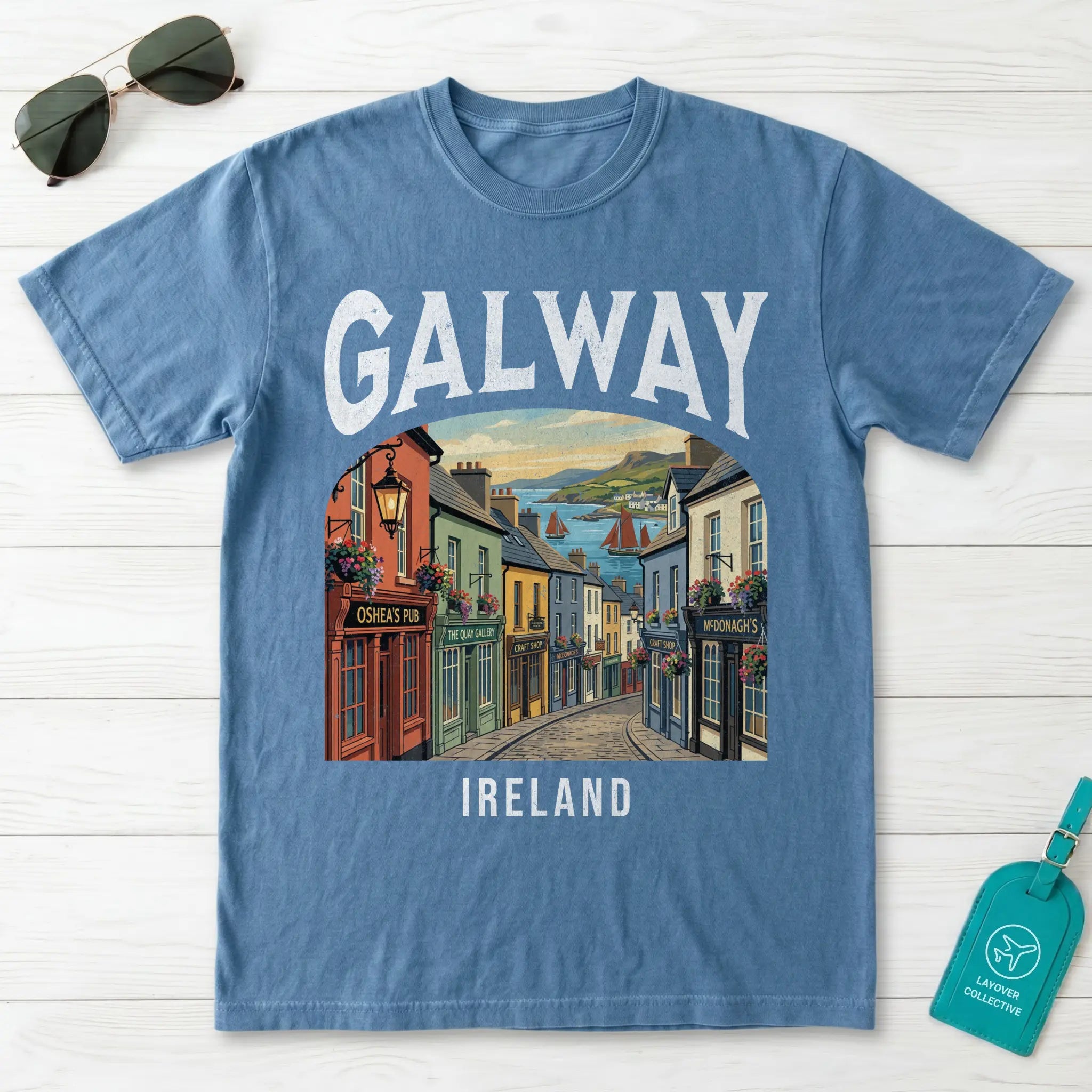 Galway Vintage Travel Poster T-Shirt