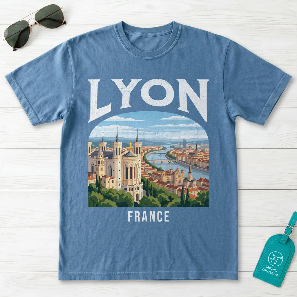 Lyon France Vintage Travel Poster T-Shirt