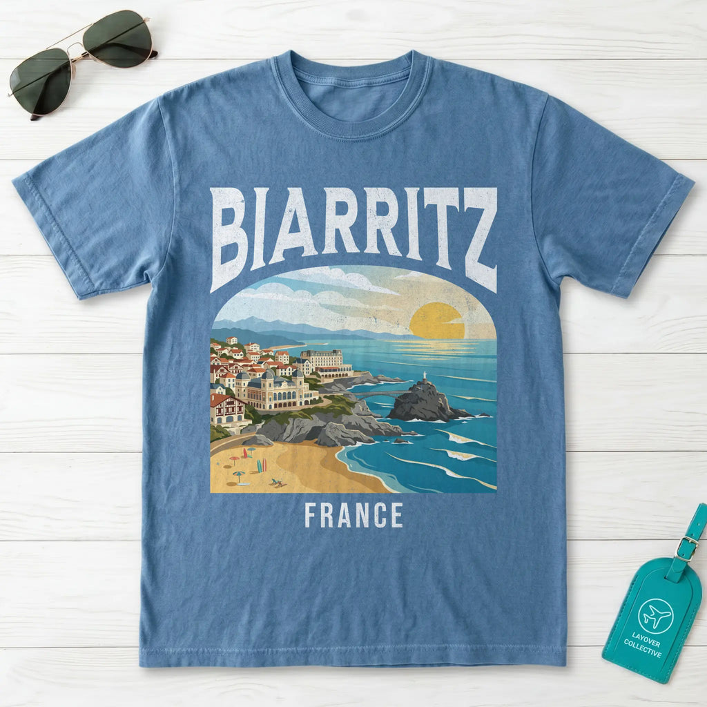 Biarritz France Vintage Travel Poster T-Shirt
