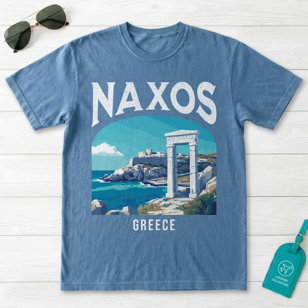 Naxos Greece Vintage Travel Poster T-Shirt