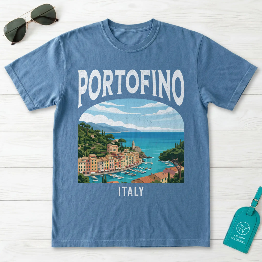 Portofino Italy Vintage Travel Poster T-Shirt