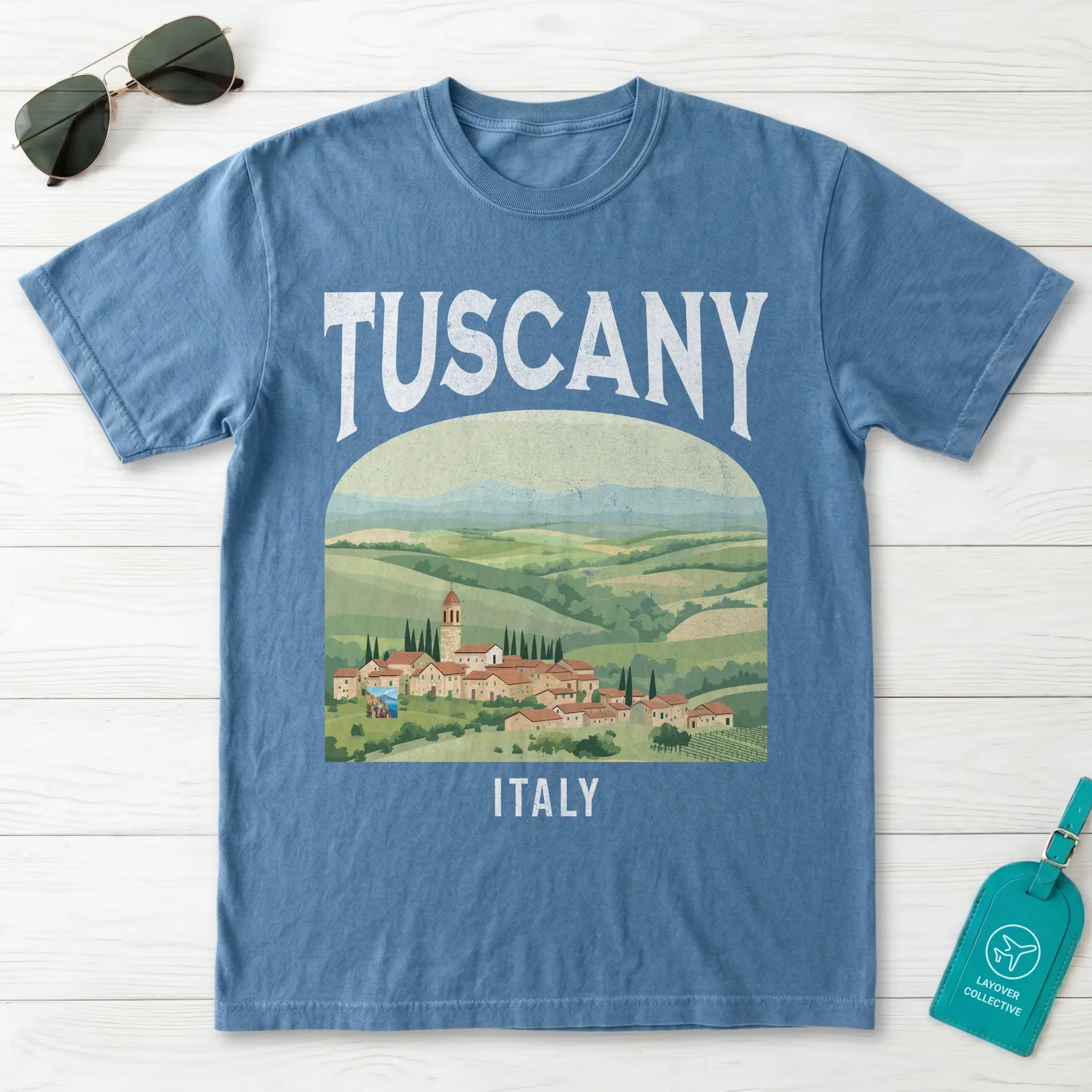 Tuscany Italy Vintage Travel Poster T-Shirt