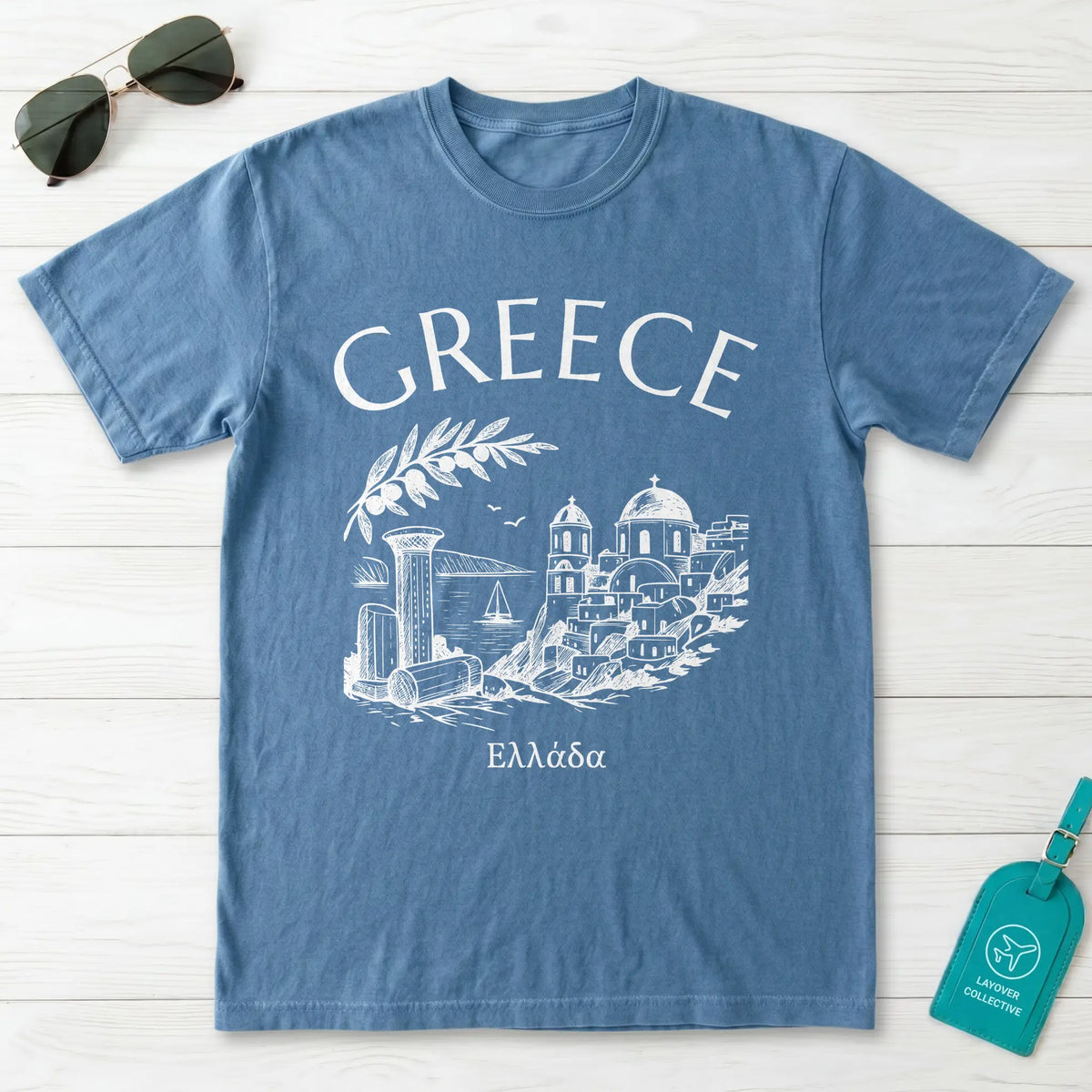 Greece Vintage Sketch T-Shirt