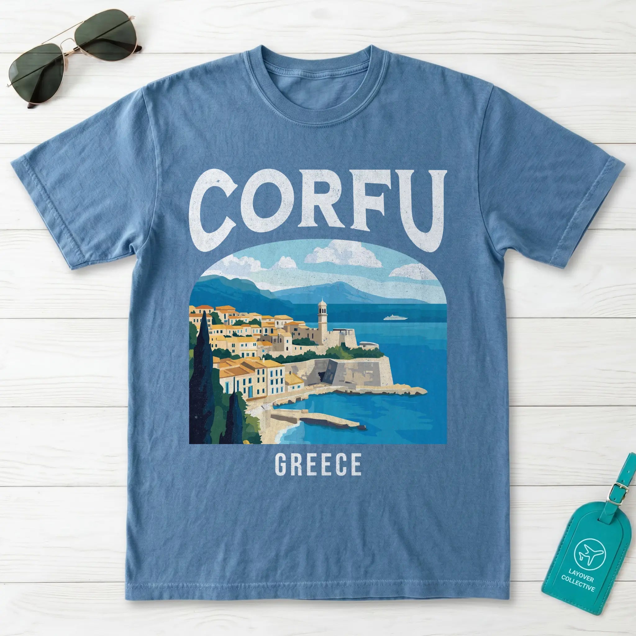 Corfu Greece Vintage Travel Poster T-Shirt