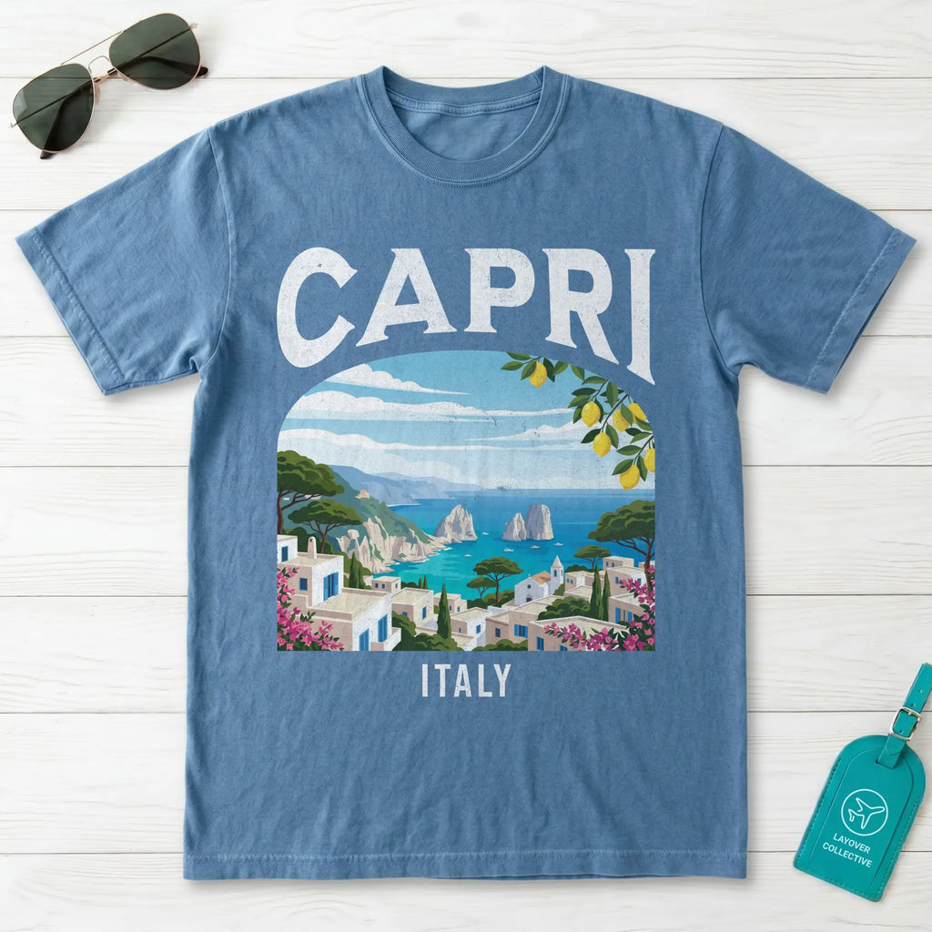 Capri Italy Vintage Travel Poster T-Shirt