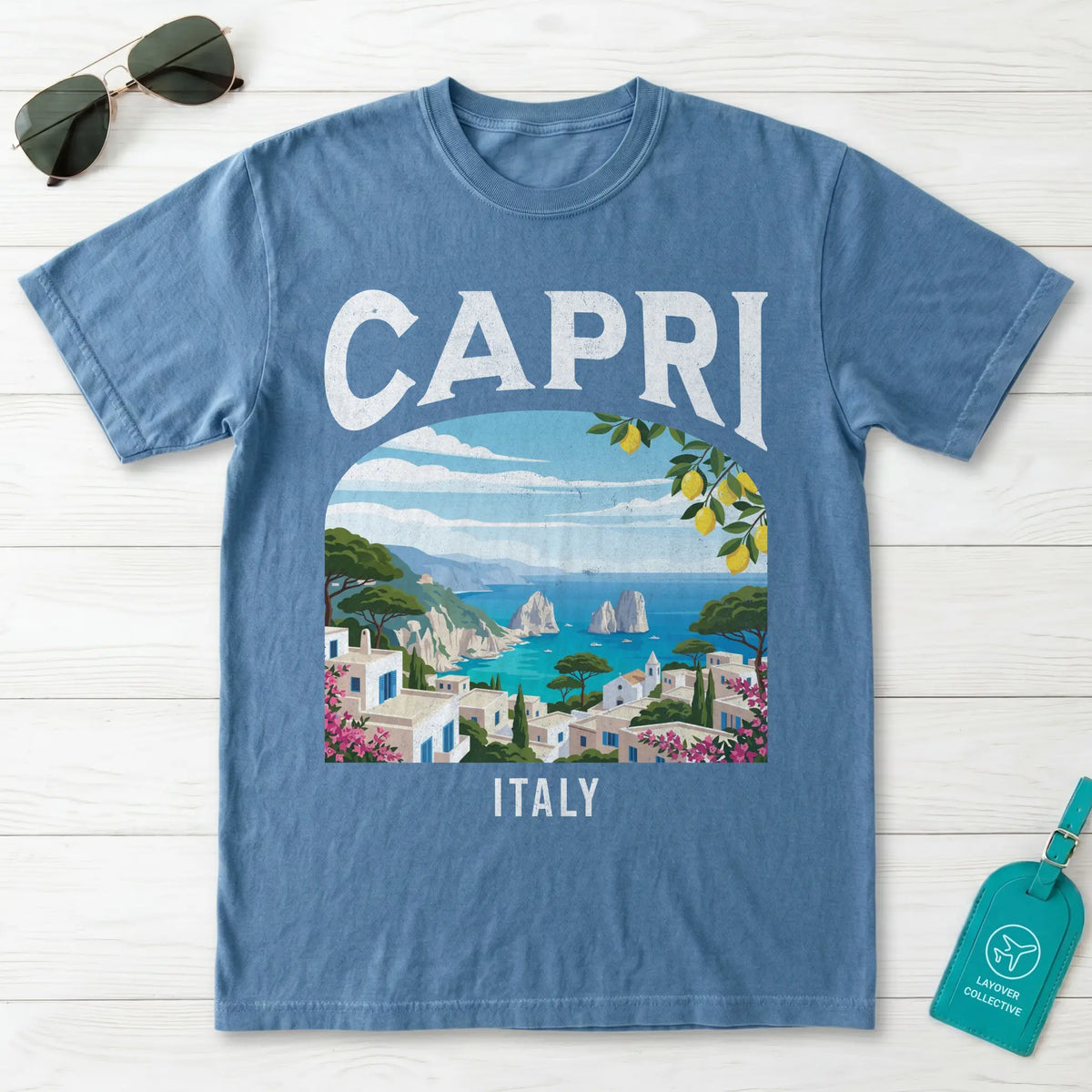 Capri Italy Vintage Travel Poster T-Shirt