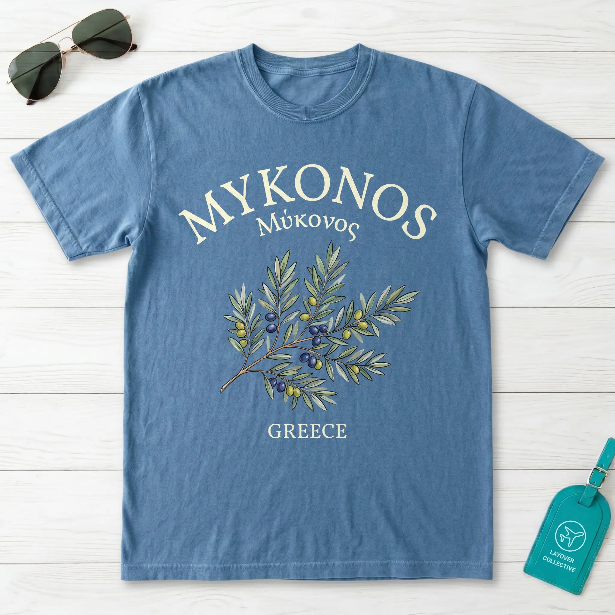 Mykonos Olive Branch T-Shirt