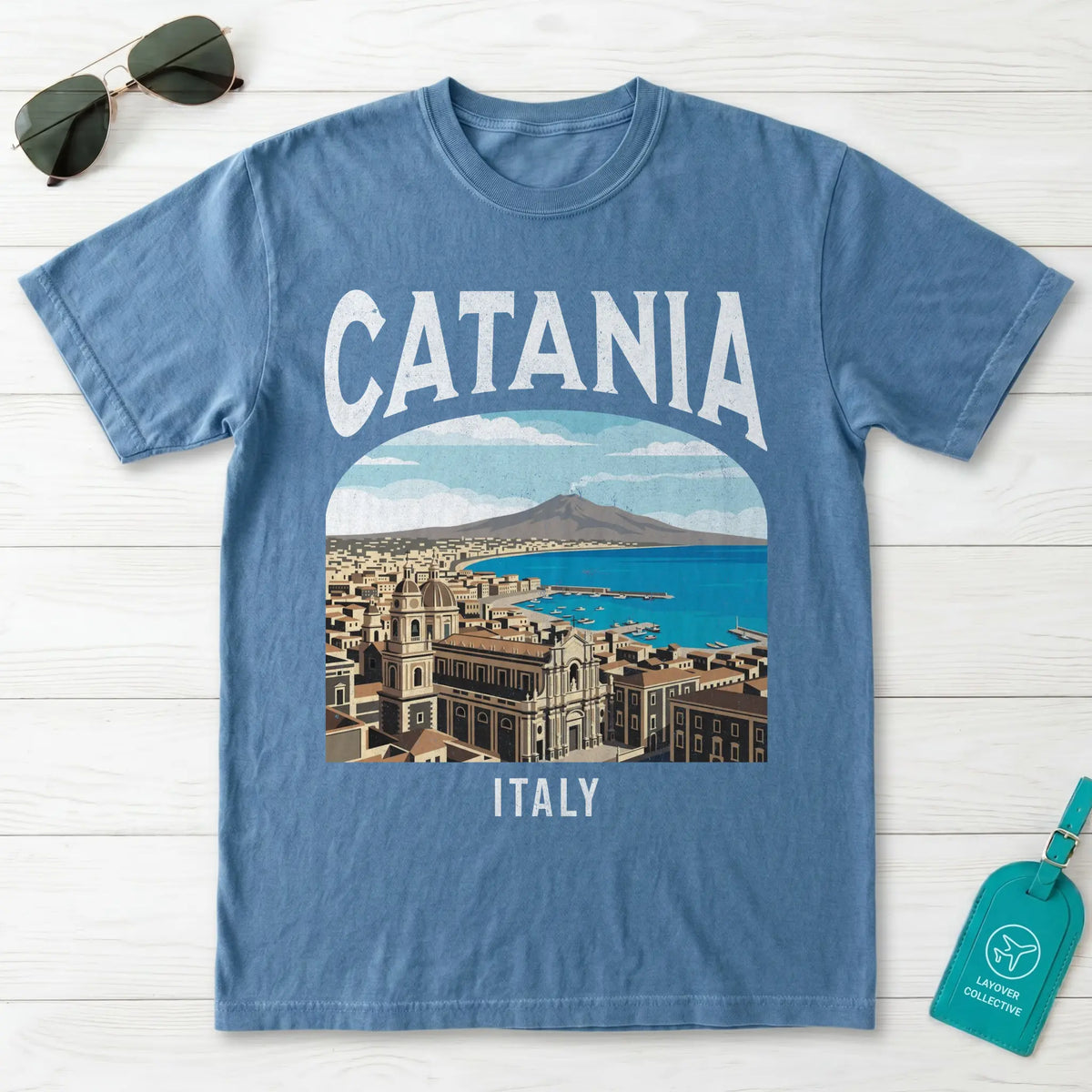 Catania Italy Vintage Travel Poster T-Shirt