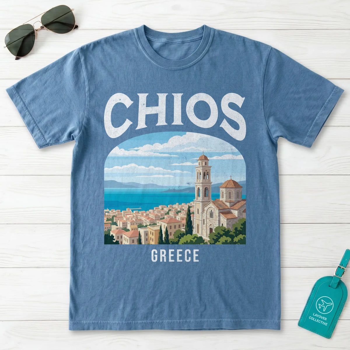 Chios Greece Vintage Travel Poster T-Shirt