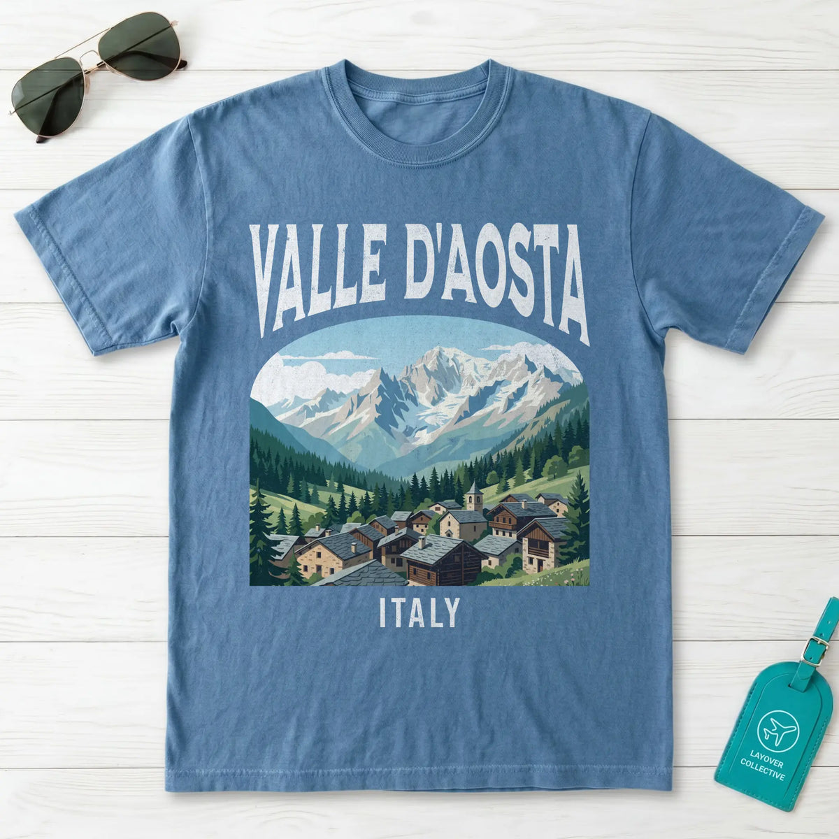 Valle DAosta Italy Vintage Travel Poster T-Shirt