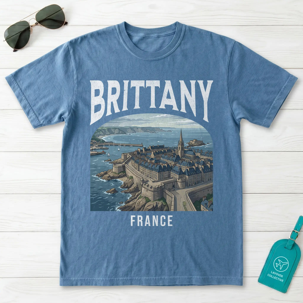 Brittany France Vintage Travel Poster T-Shirt